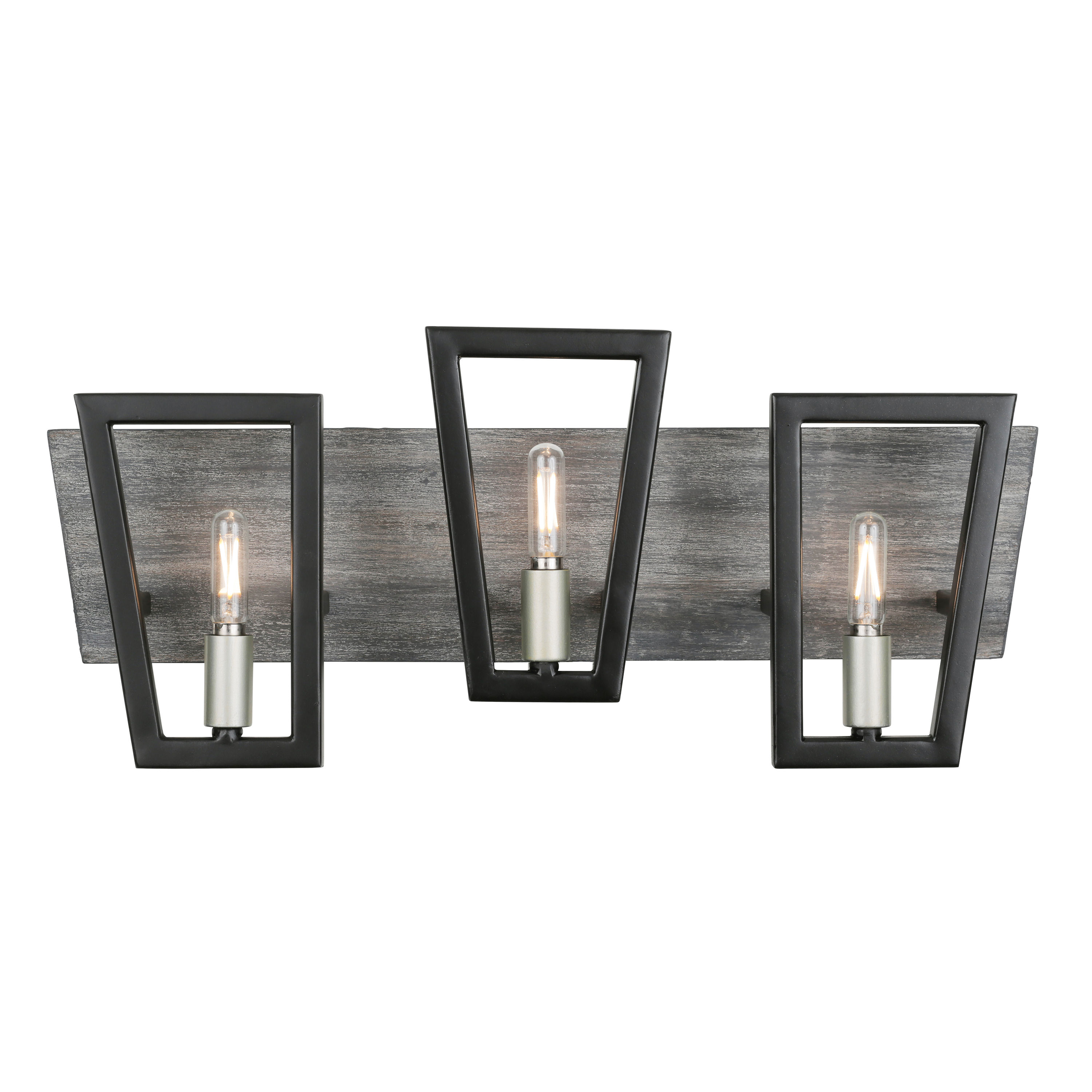 Varaluz 260B03BLG Zag 21-in 3 -Light Black Transitional Vanity light