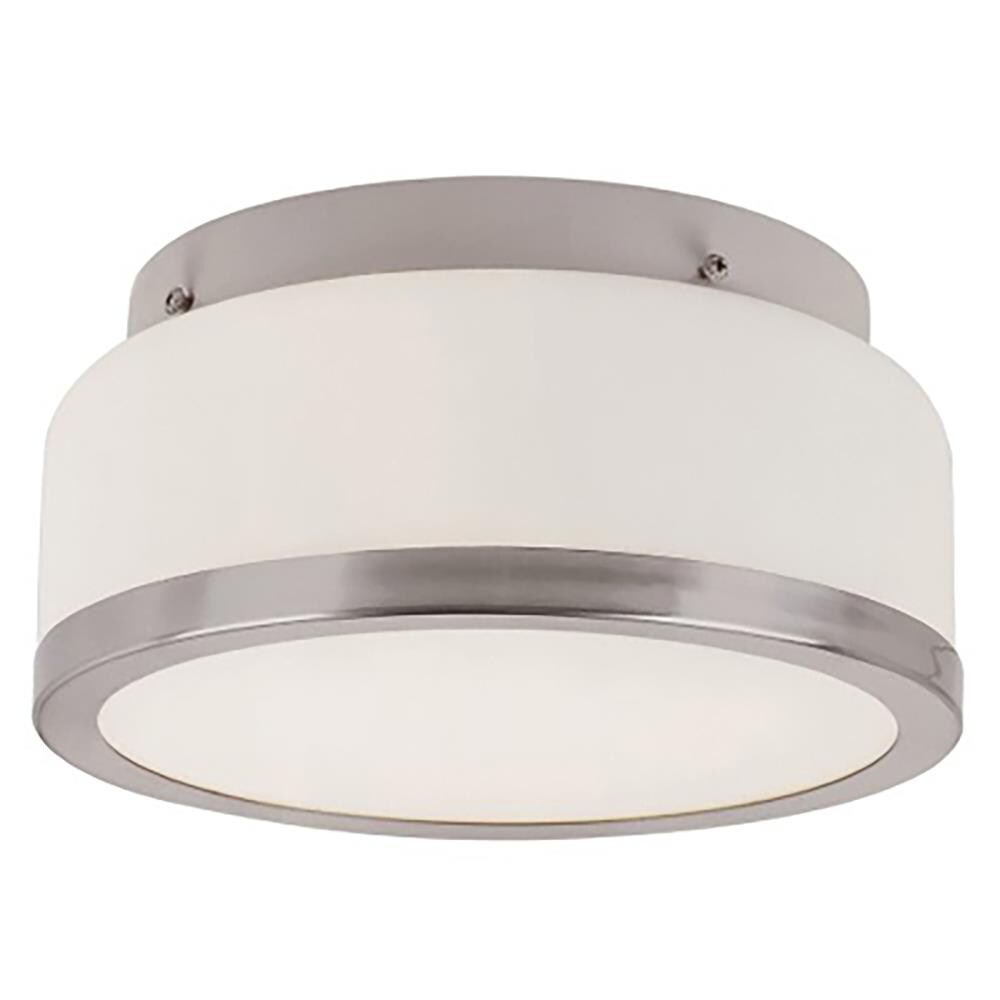Lucid Lighting 10092 BN 1 -Light 8.5-in Brushed Nickel Flush Mount Light