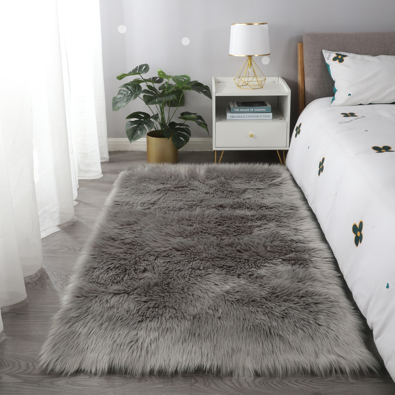 ToolCat NGG39-38-MT 5 x 7 (ft) Polyester LIGHT GREY Rectangular Indoor/Outdoor Area rug