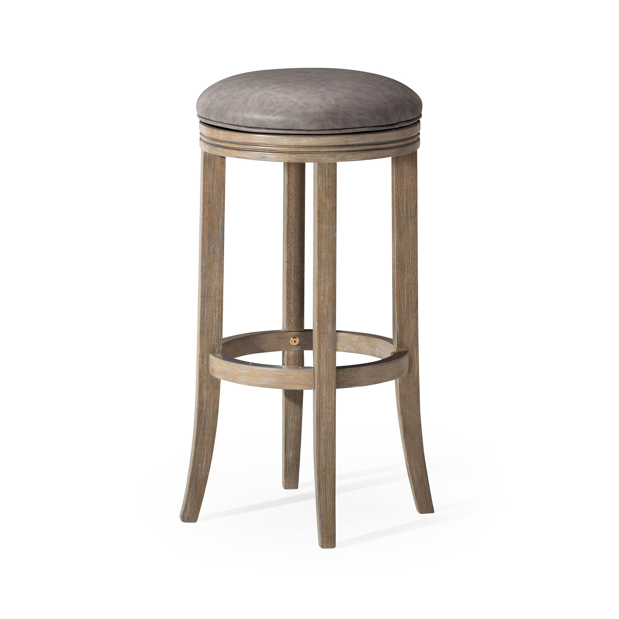 Maven Lane ML104809-PBS-RO Eva Bar Stool in Reclaimed Oak Finish with Ronan Stone Vegan Leather
