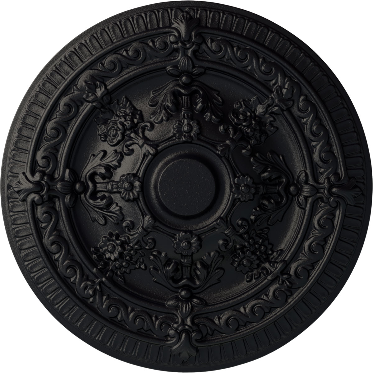 Ekena Millwork CM26VISGS Vincent 26-in W x 26-in L Painted Steel Gray Polyurethane Whole Ceiling Medallion