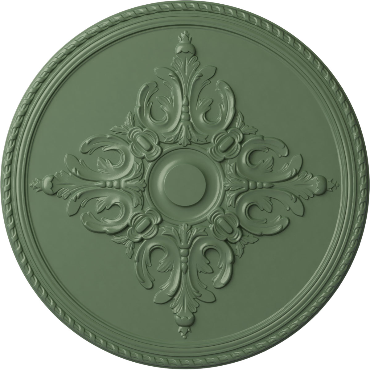 Ekena Millwork CM40MIAGF Milton 40.625-in W x 40.625-in L Painted Athenian Green Polyurethane Whole Ceiling Medallion