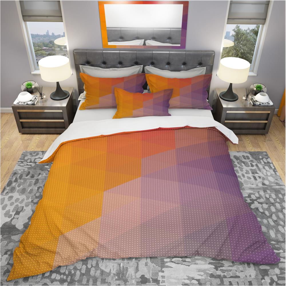 Designart BED19118-Q 3 -Piece Yellow Queen Duvet cover Set