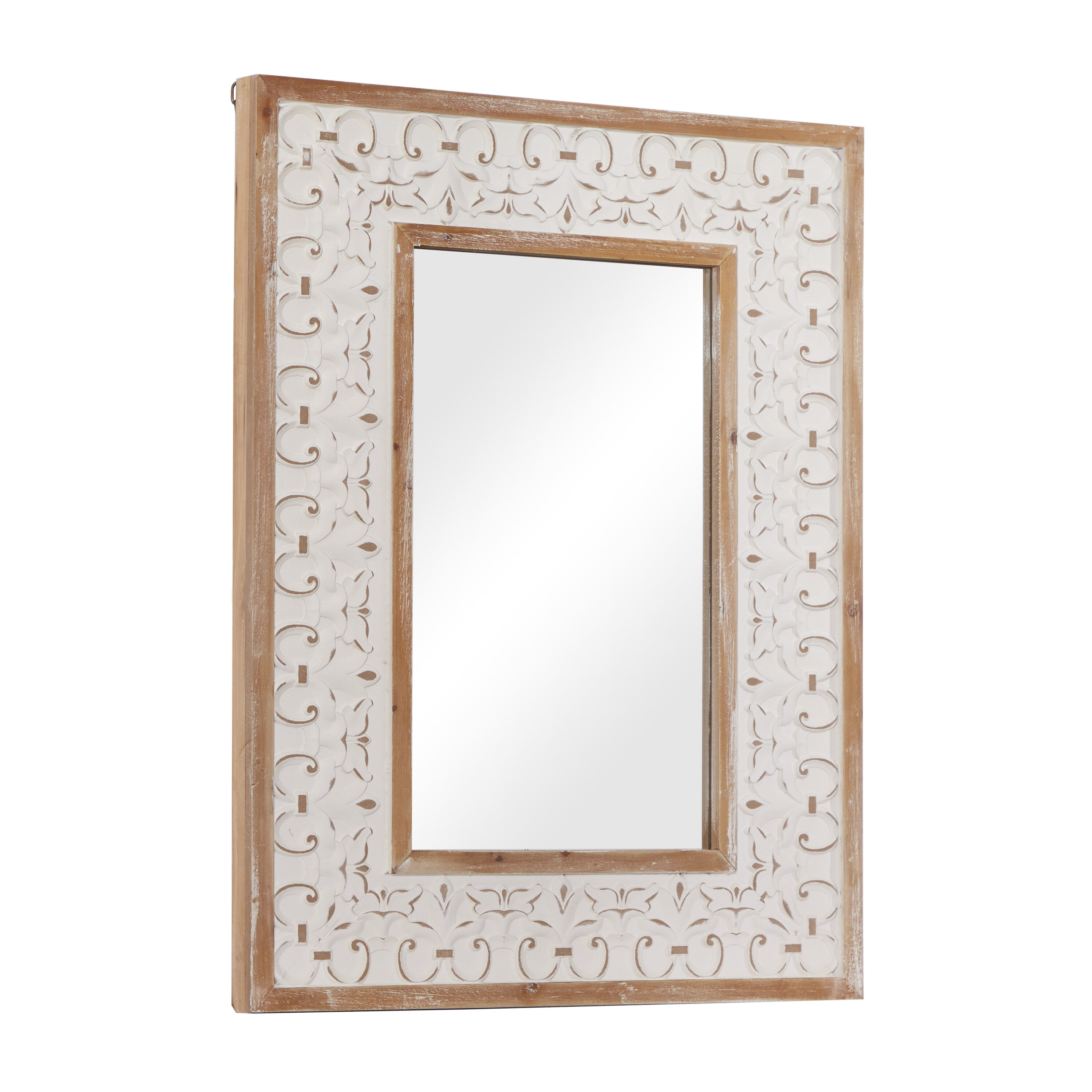 French Provincial Gold Carved Wood Rectangular Mirror
