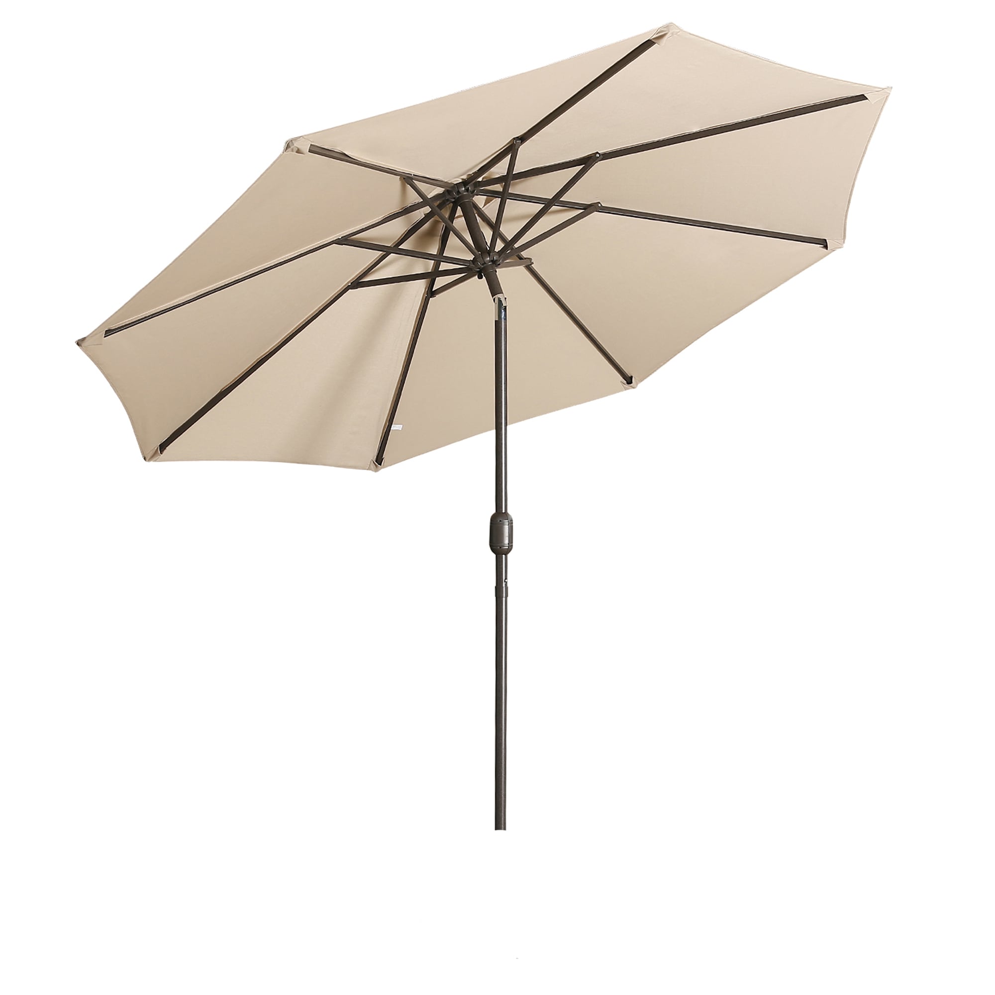 CASAINC WF-SM-043BG 9-ft Aluminum Beige Crank Market Patio Umbrella
