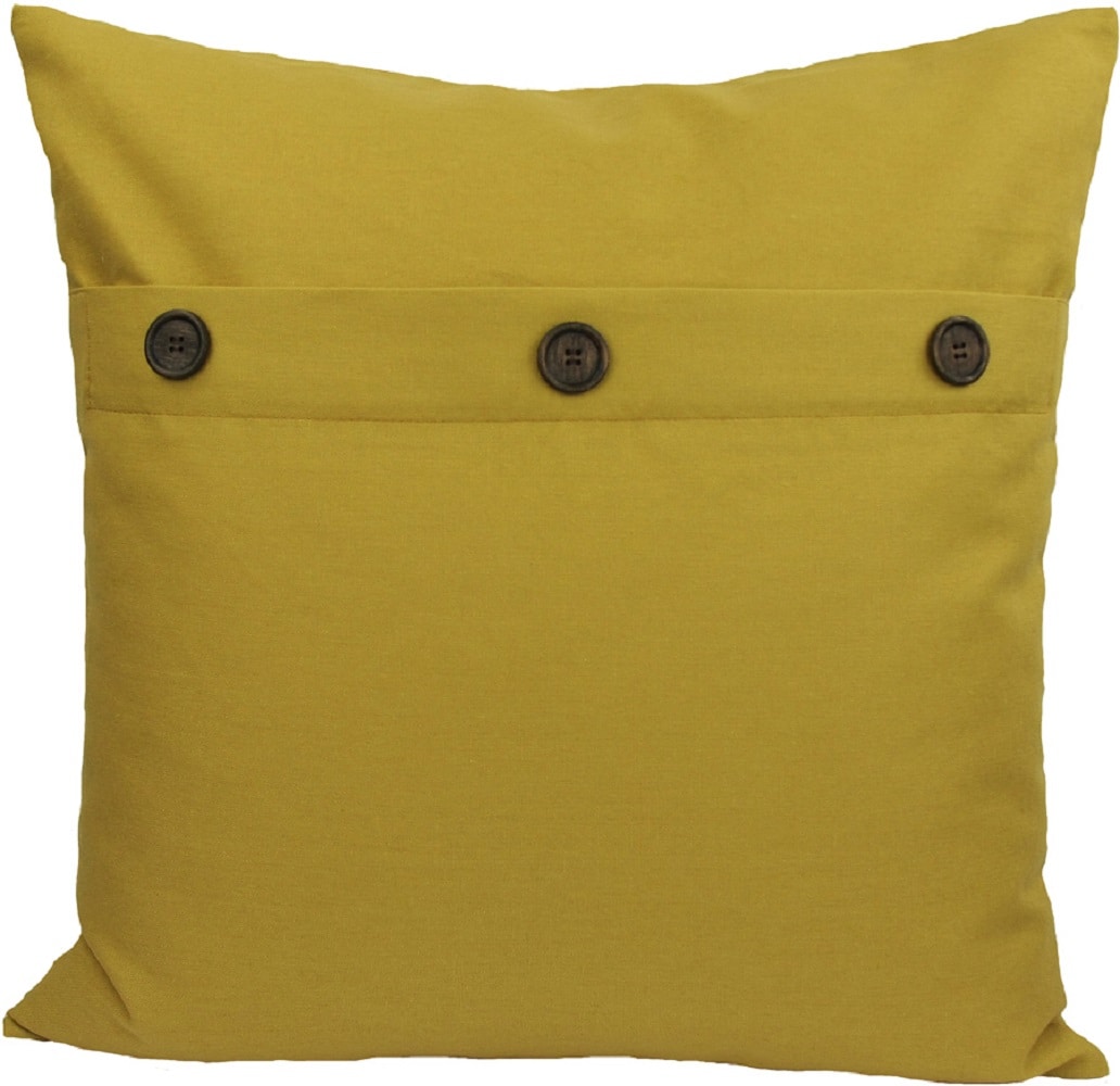 MANOR LUXE ML130042020GOLDFEA Buttons 20-in x 20-in Gold Indoor Decorative Pillow