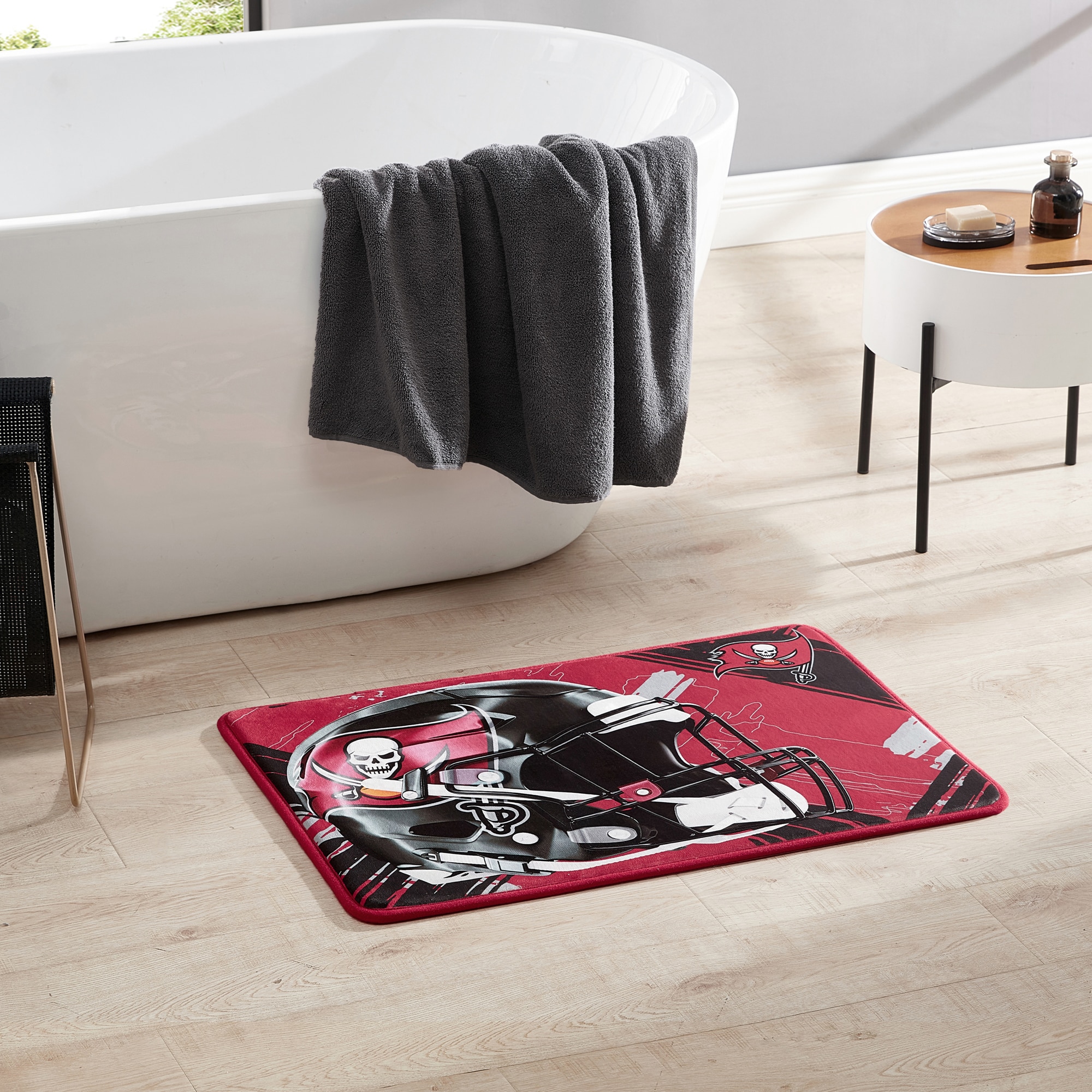 Cathay Sports San Francisco 49ers 30-in x 20-in 49Ers Red/49Ers Gold  Polyester Memory Foam Bath Mat in the Bathroom Rugs & Mats department at