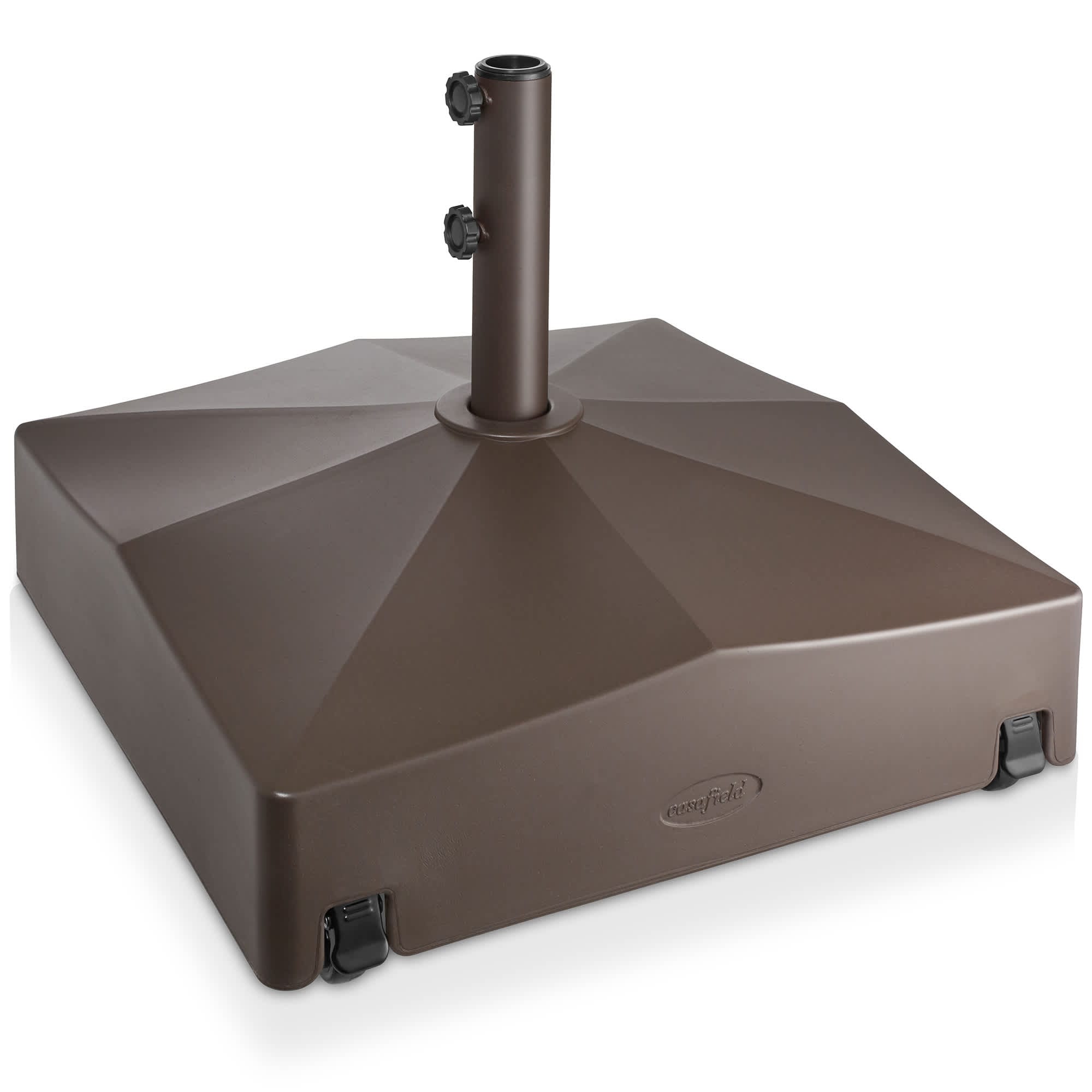Casafield PAT-UMB-B335-BRN 131lb Capacity Fillable Mobile Umbrella Base Stand with Wheels Brown