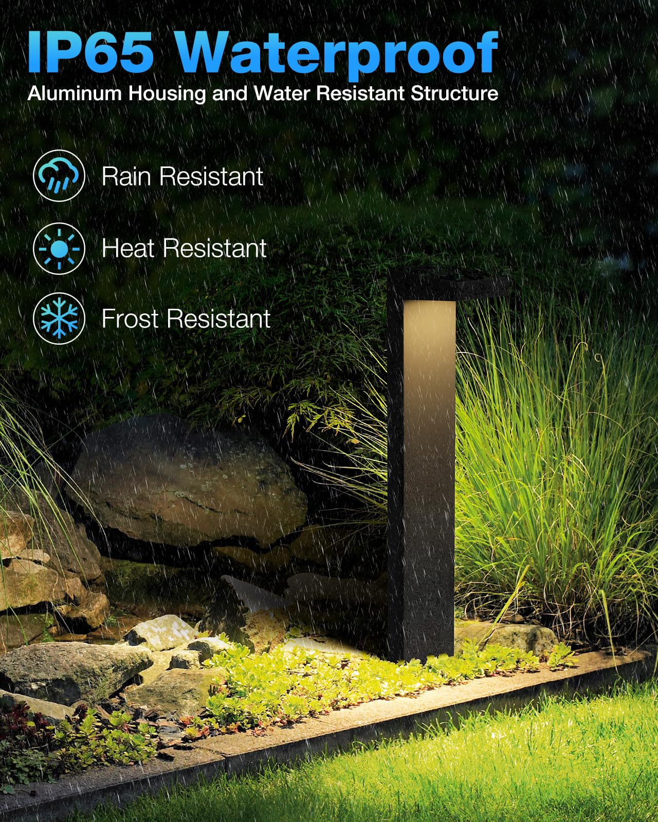 Phewnyzo 12-Pack Low Voltage Landscape Lights 5W 3000K LED Pathway ...