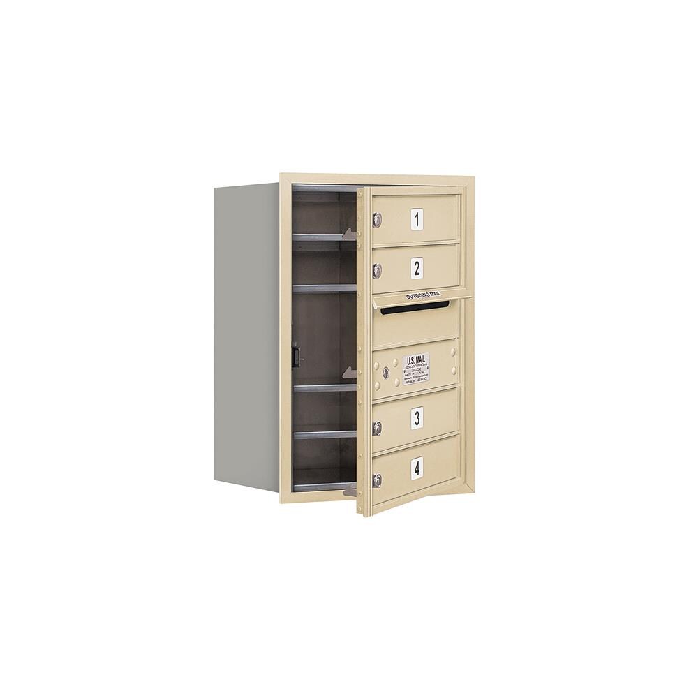 SALSBURY INDUSTRIES 3706S-04SFP Recessed Mount Brown Metal Extra Large Lockable Cluster Mailbox