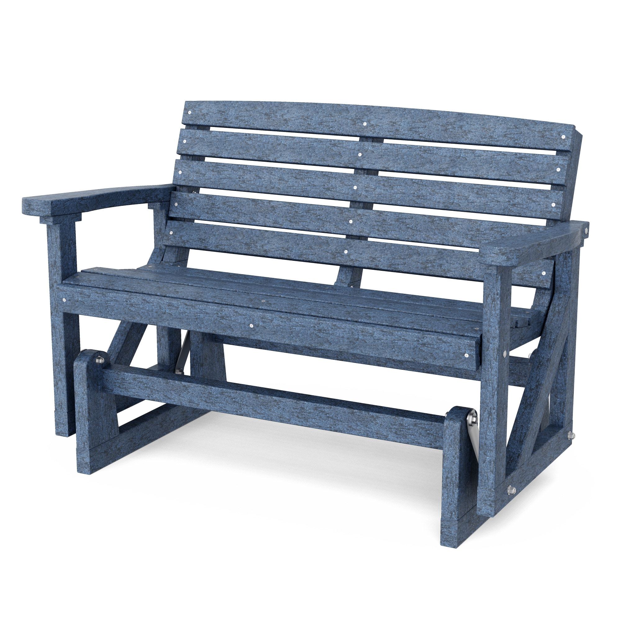 Wildridge LCC-209-PB Classic 2 -person Patriot Blue HDPE Outdoor Glider