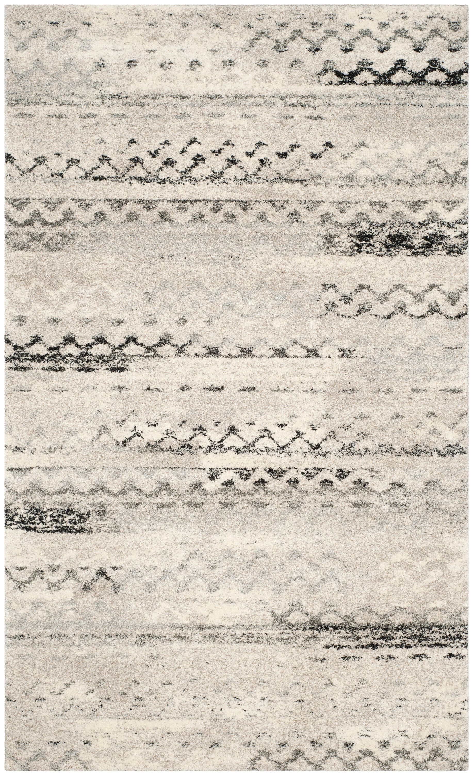 Abstract Shag Elegance 6' x 9' Gray Synthetic Area Rug