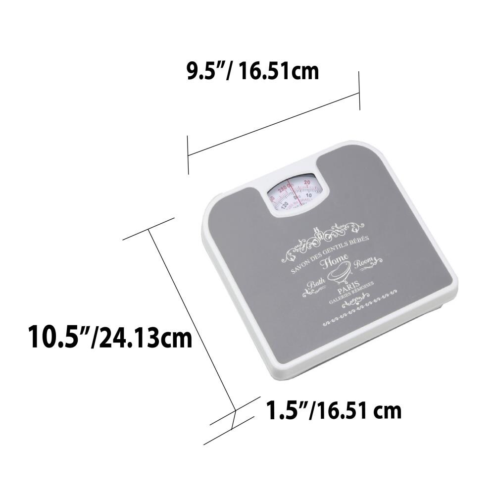 Home Basics Paris Mechanical Weighing Scale, Gray in the Bathroom