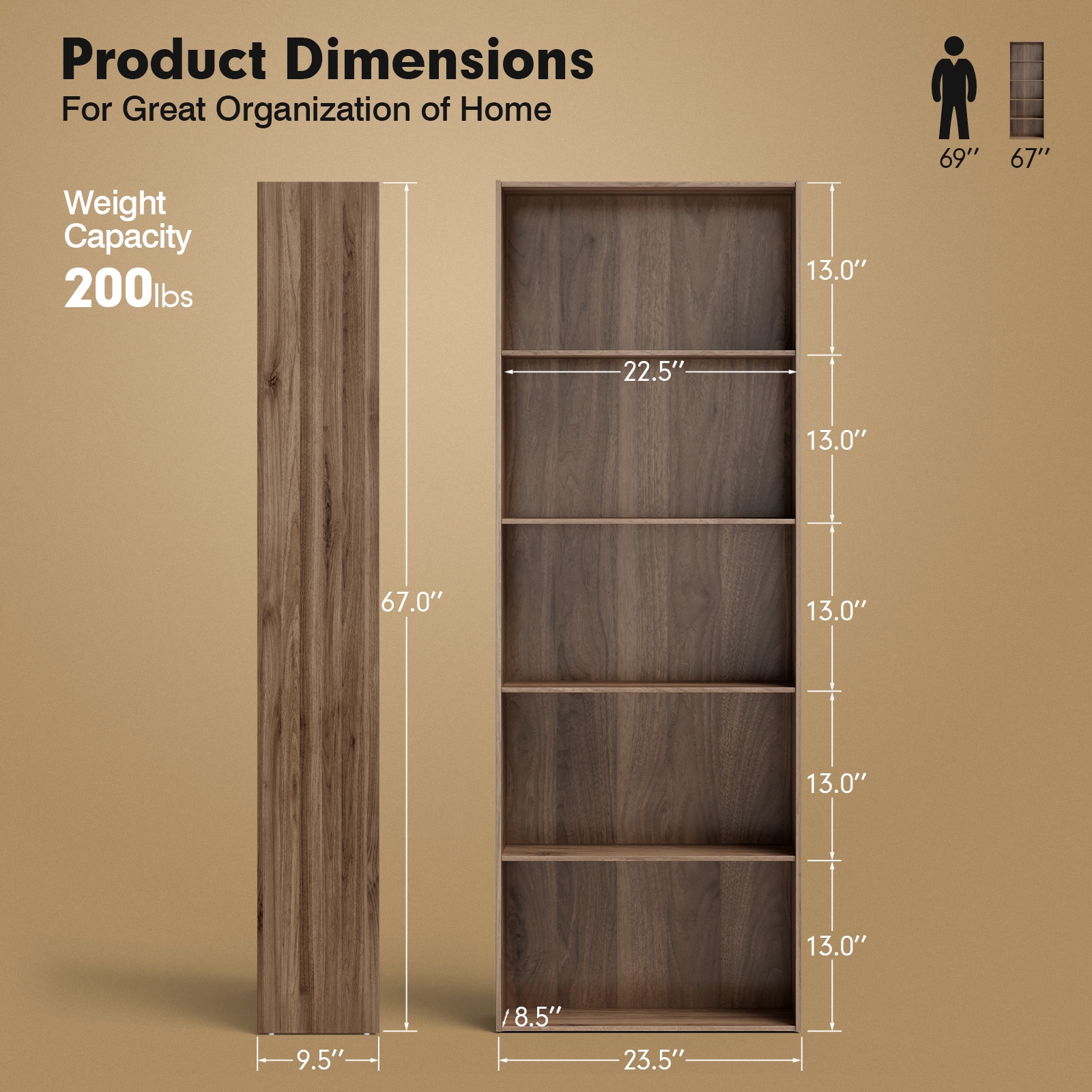 SUGIFT LW018SUGHY186 bookcases - View #3
