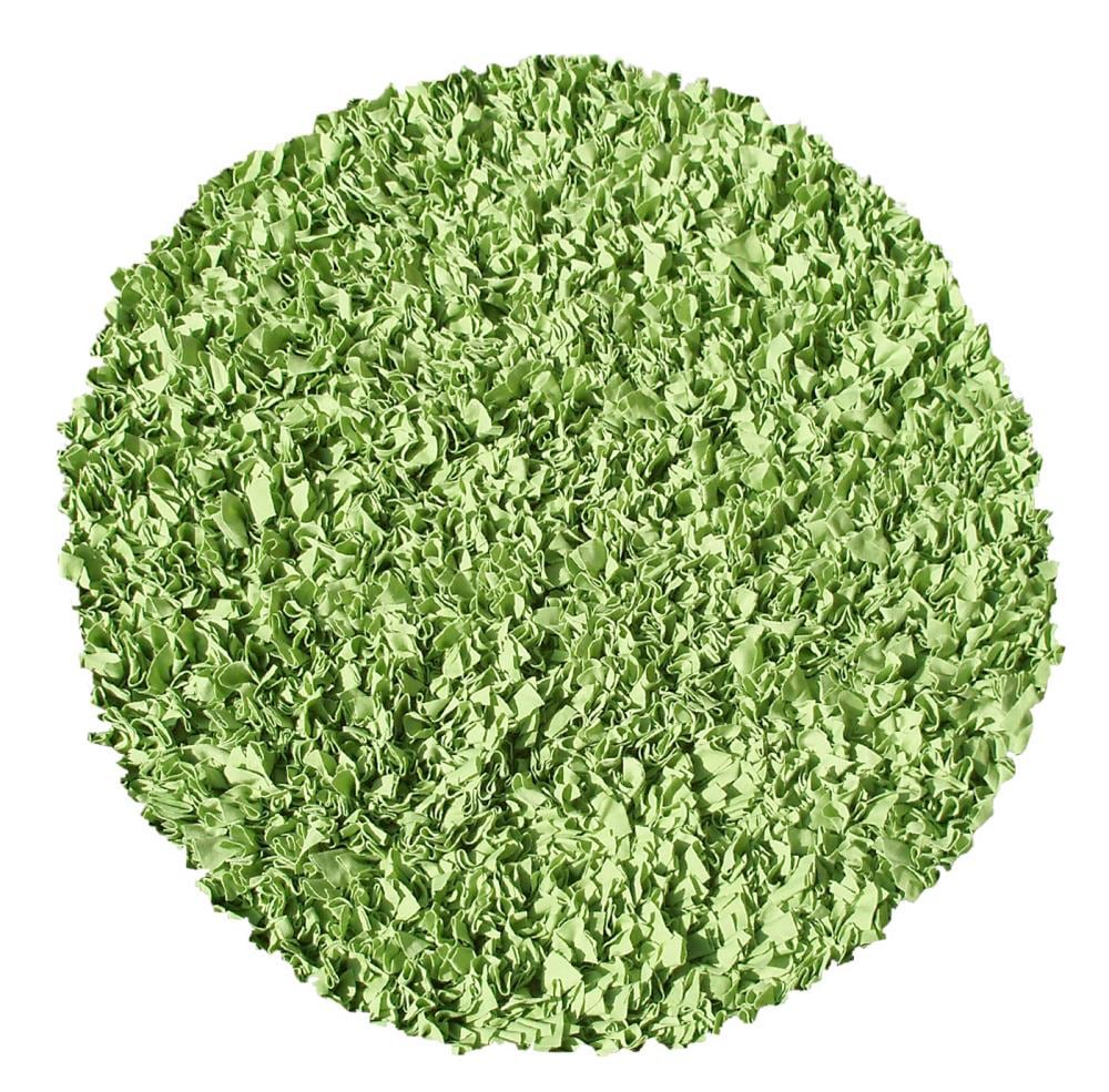 The Rug Market Shaggy Raggy 4 X 4 (ft) Frieze Lime Round Indoor Solid ...