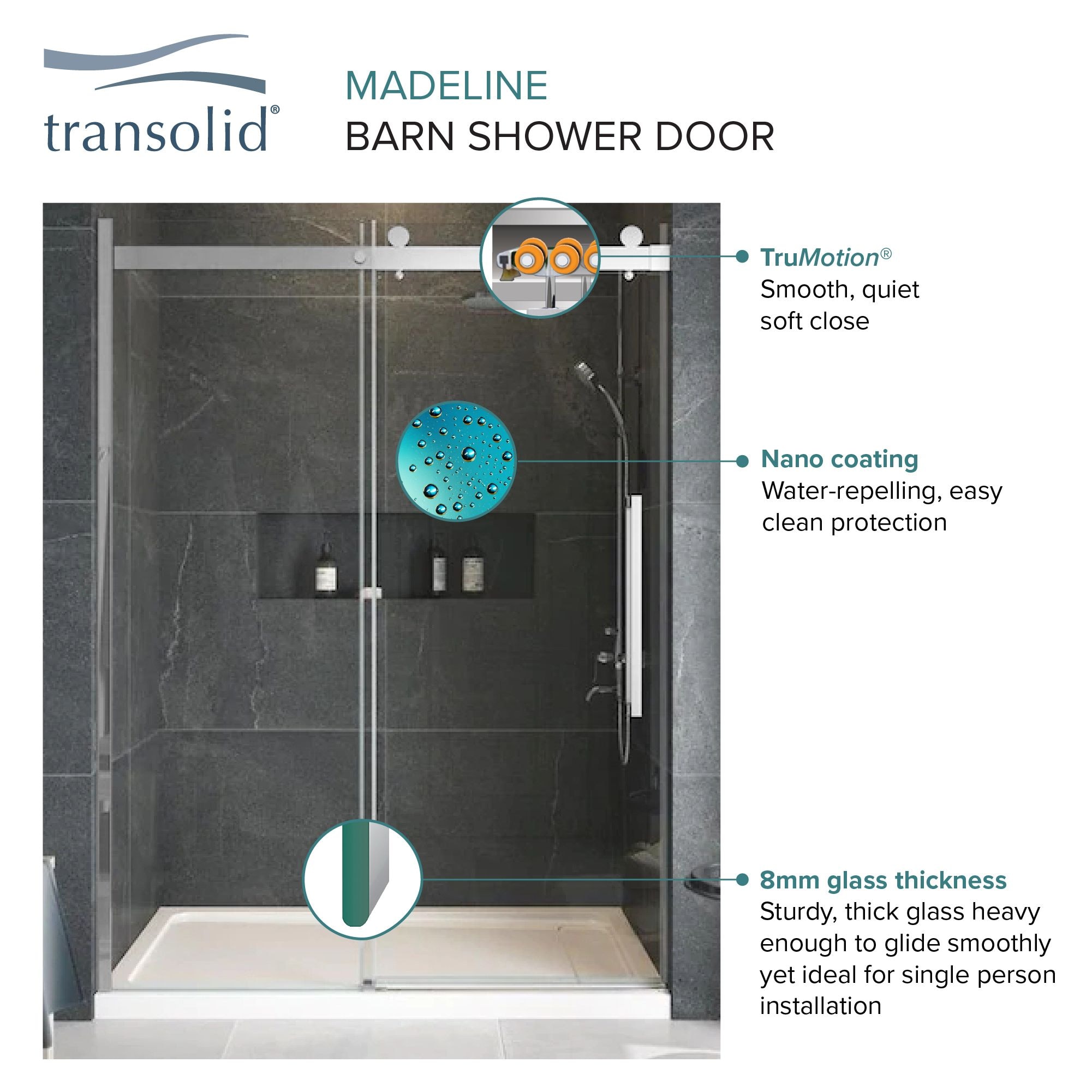 Transolid MBDT606008C-T-PC Shower-Doors - View #3