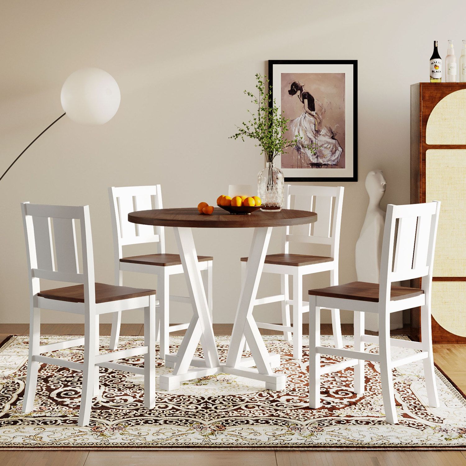 JASMODER SH000263AAD Brown Contemporary/Modern Dining Room Set with Rectangular Table (Seats 4)