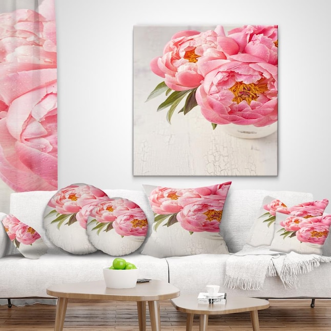 Designart Peony Flowers in Vase Photography- Floral Canvas Art Print in ...