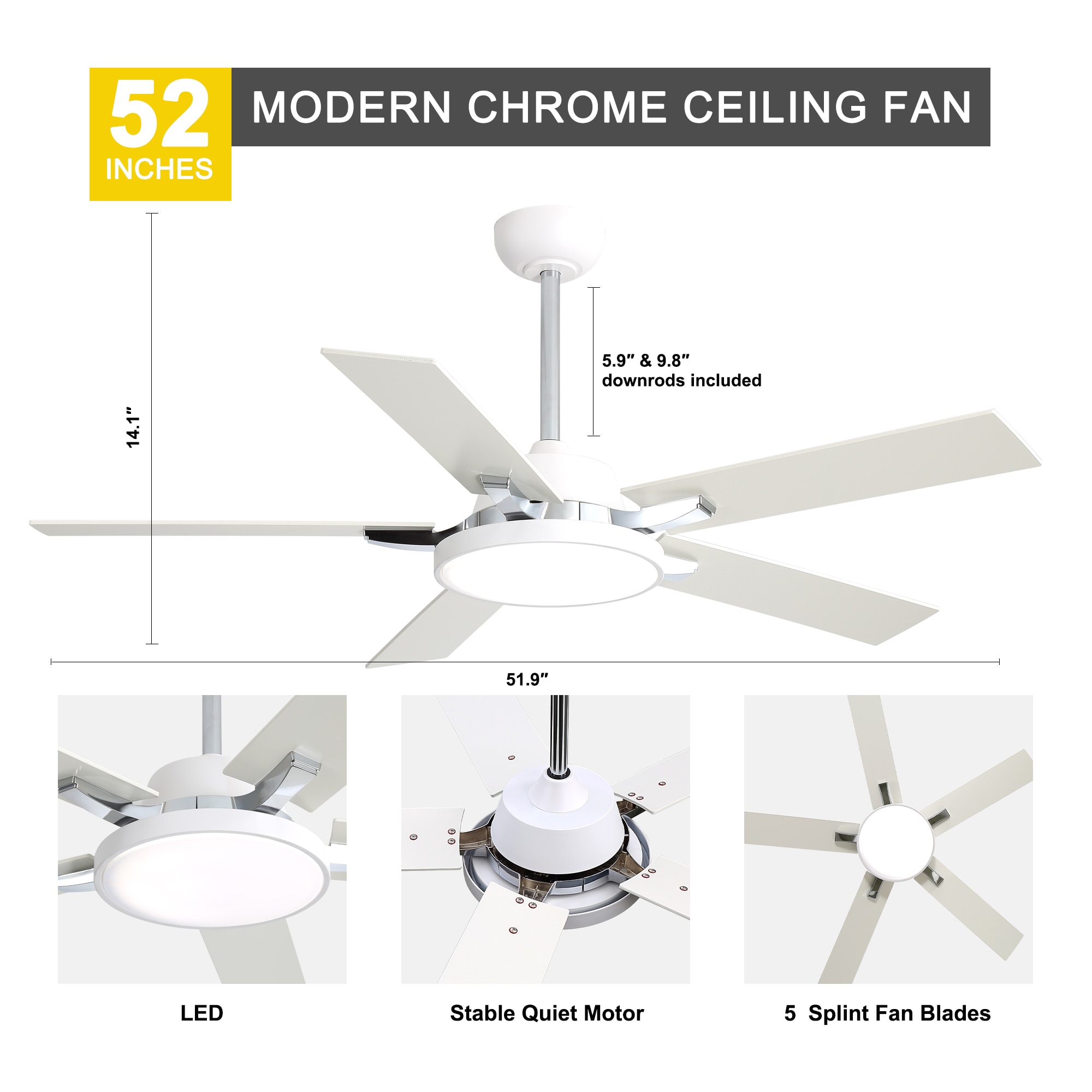 Oaks Decor BD5221HWJ Ceiling-Fans - View #11