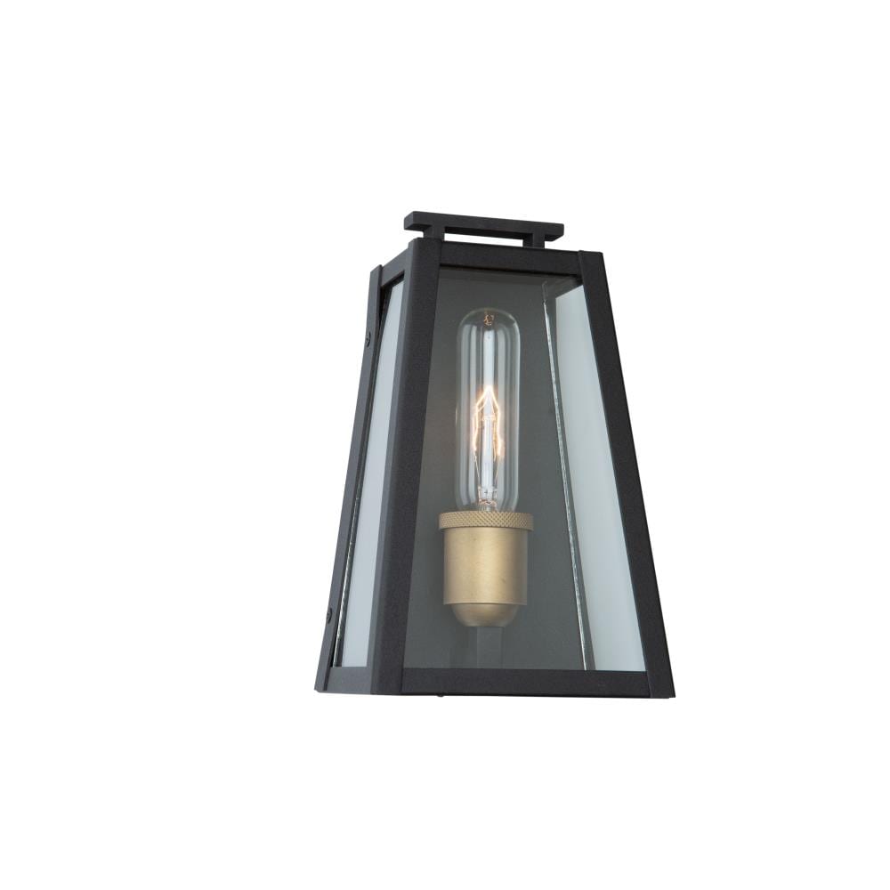 ARTCRAFT Charlestown 1-Light 9.25-in Black and Vintage Gold Outdoor Wall Light