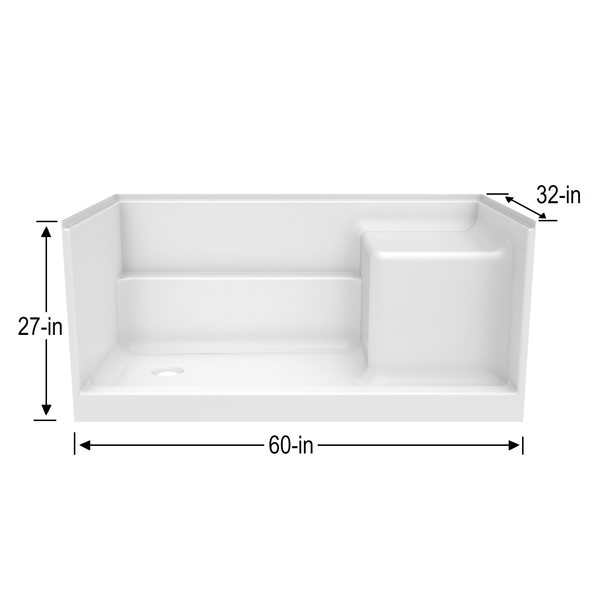 Laurel Mountain LM6032SBRWPK1 Shower-Floors - View #5