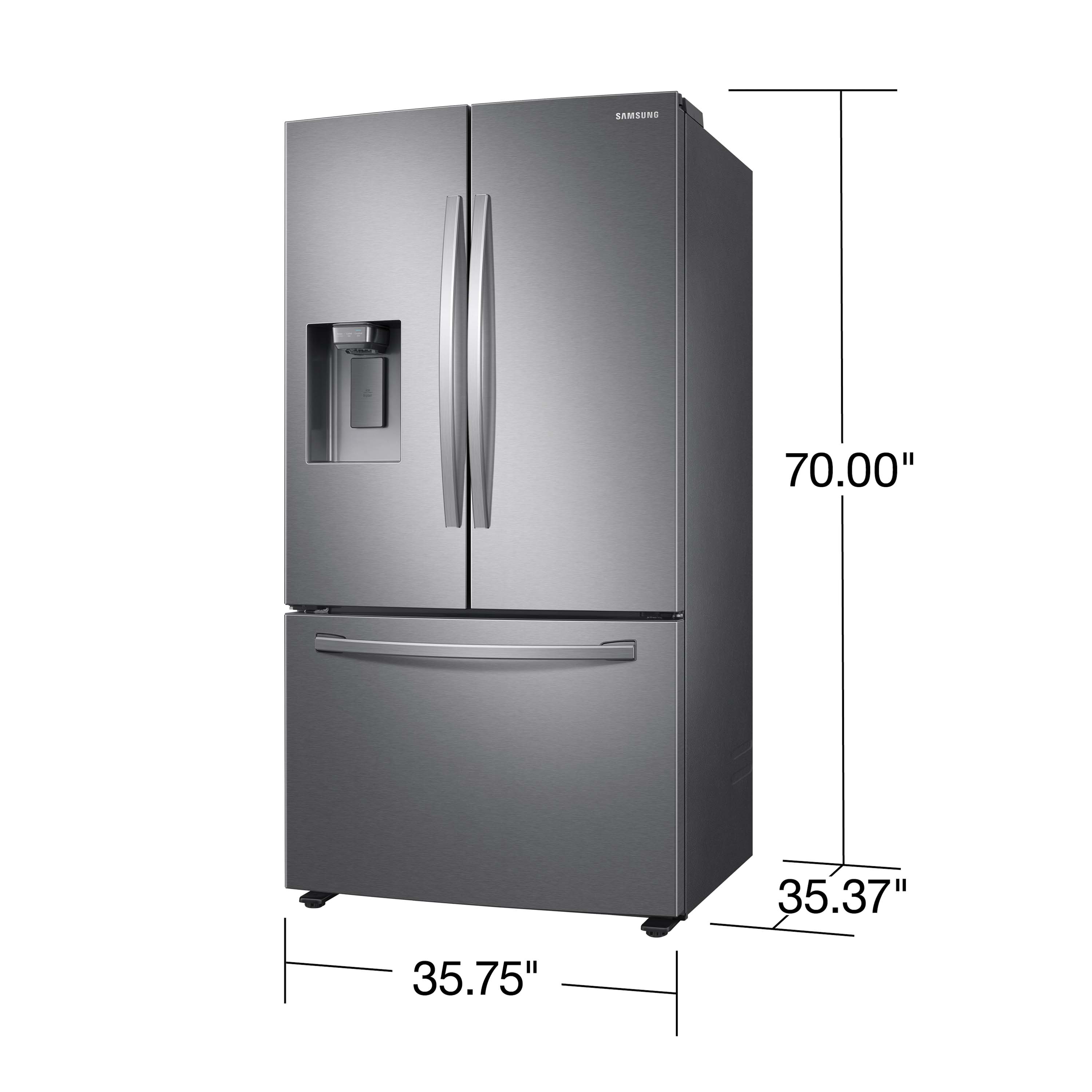 Samsung 27-cu ft French Door Refrigerator with Dual Ice Maker (Fingerprint  Resistant Stainless Steel) ENERGY STAR in the French Door Refrigerators  department at