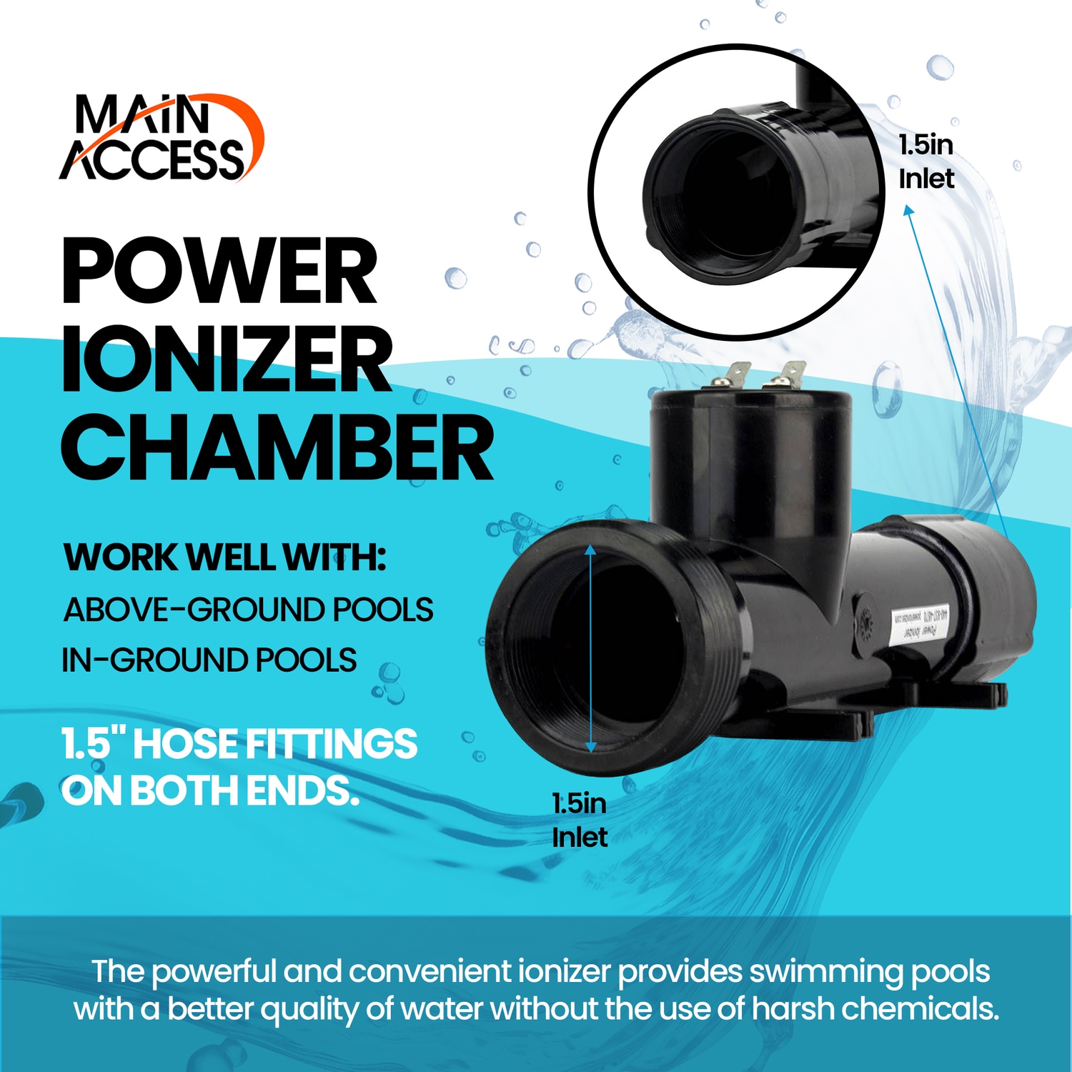 Main Access Power Ionizer Hybrid Swimming Pool Care Sanitation newest System