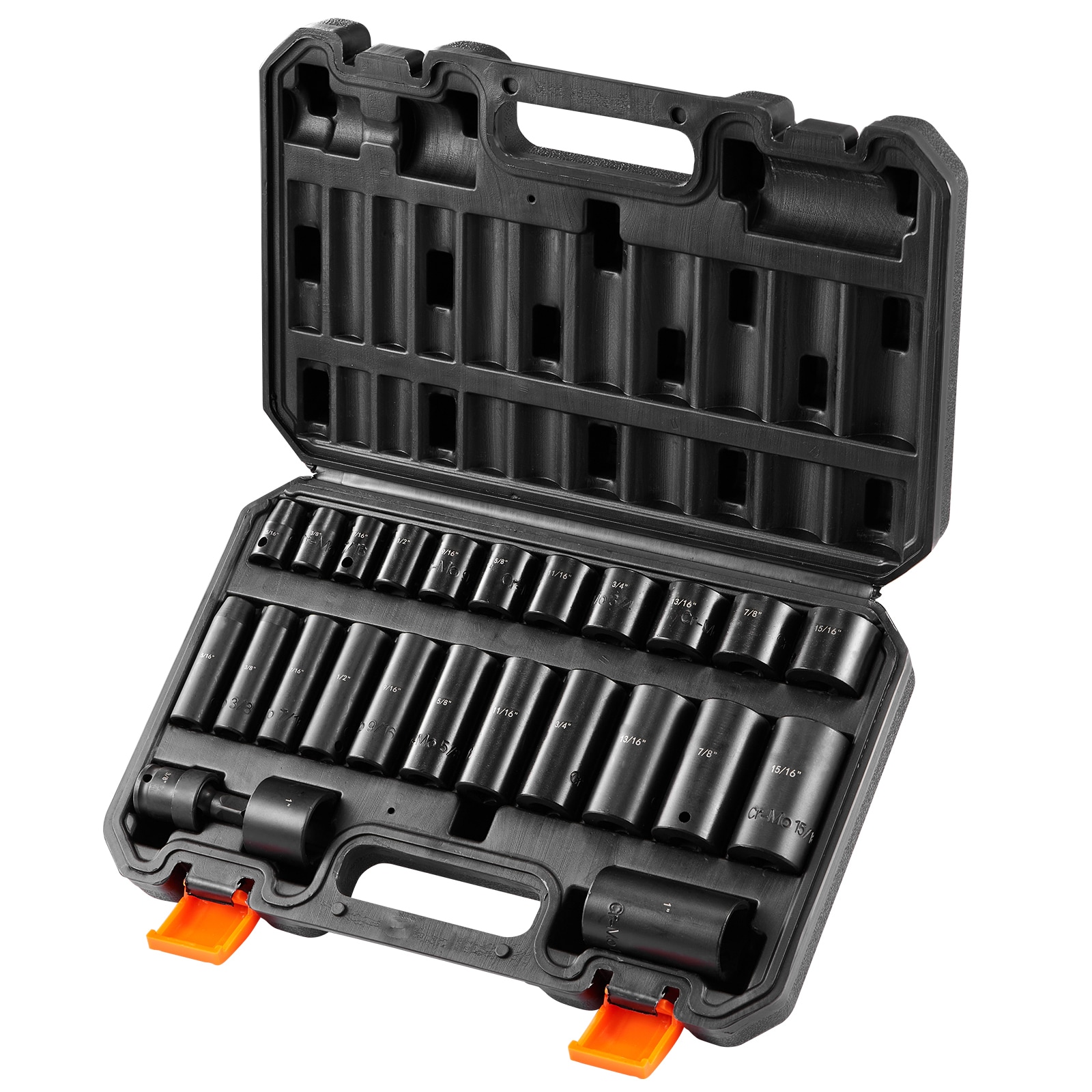 Boho Havens Impact Sockets Set 25pcs 6-Point 3/8in Drive Bit Ratchet Tool Kit Case