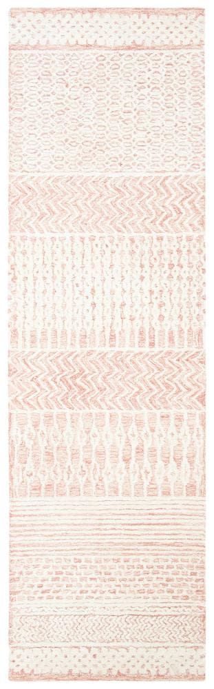 Safavieh GLM538U-28 Glamour Etta 2 x 8 (ft) Tufted Synthetic Light Pink/Ivory Rectangular Indoor Geometric Bohemian/Eclectic Runner rug