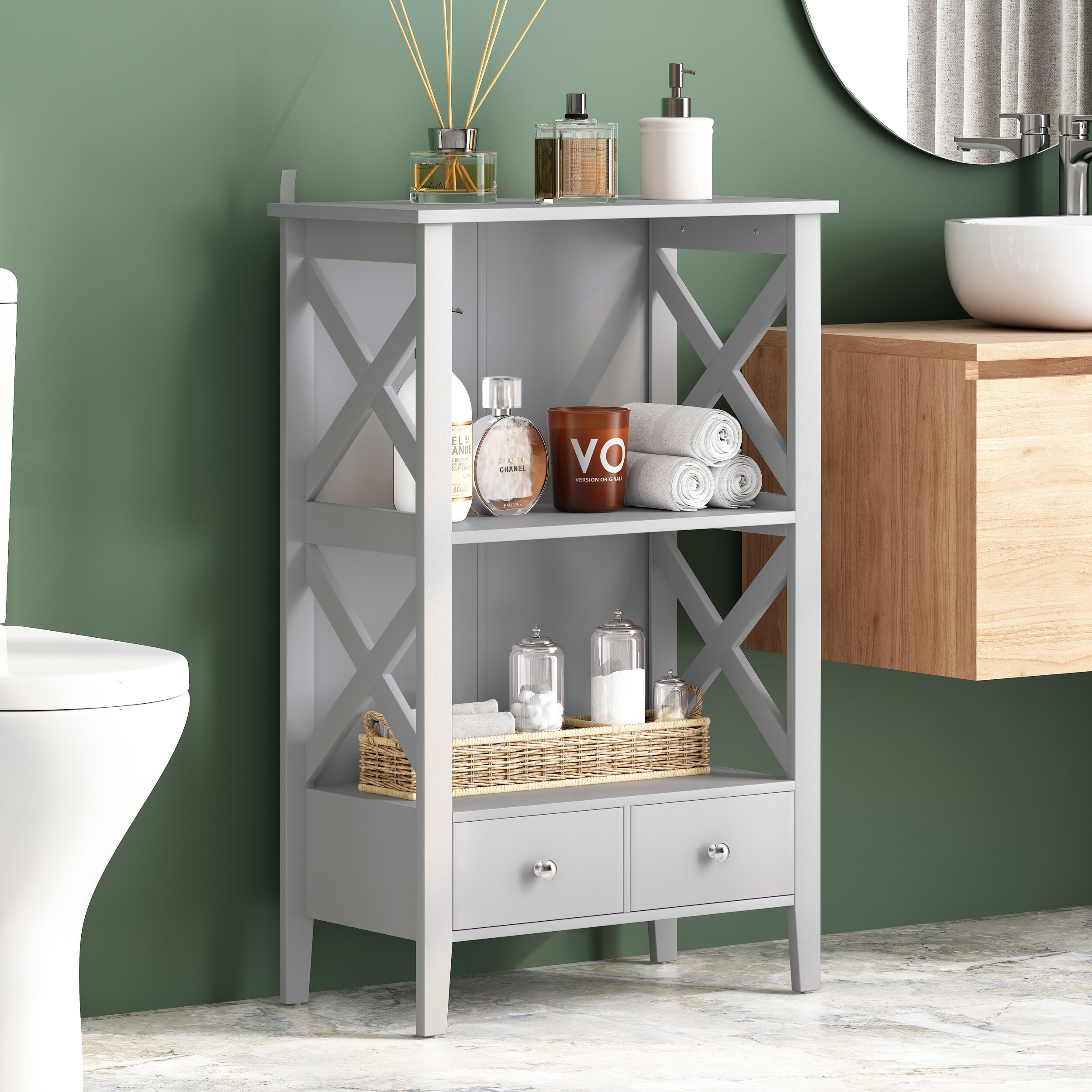 AAZJ NBO-70698GRY Linen-Cabinets - View #2