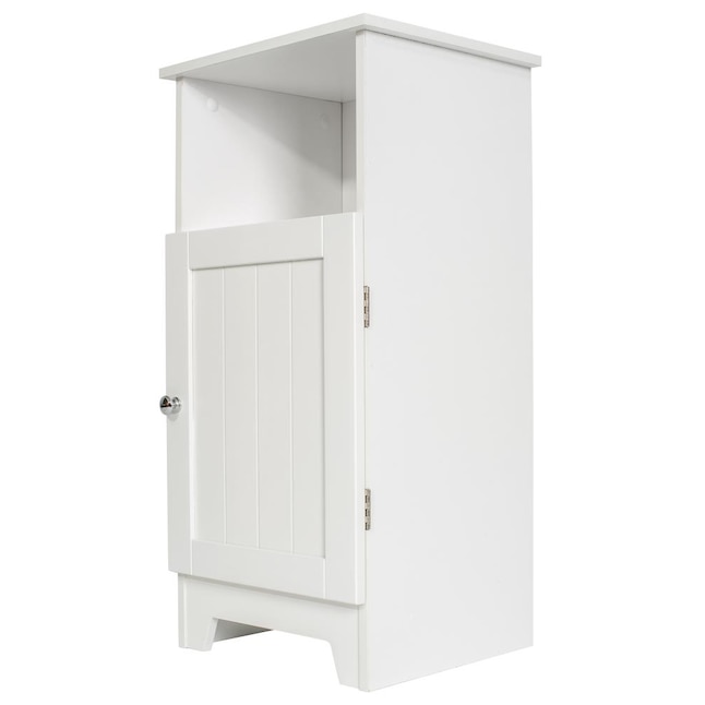 Redmon Contemporary Country Collection 13.38-in W x 27.63-in H x 11.75-in D White MDF Freestanding Linen Cabinet Redmon Contemporary Country Collection 13.38-in W x 27.63-in H x 11.75-in D White MDF Freestanding Linen Cabinet