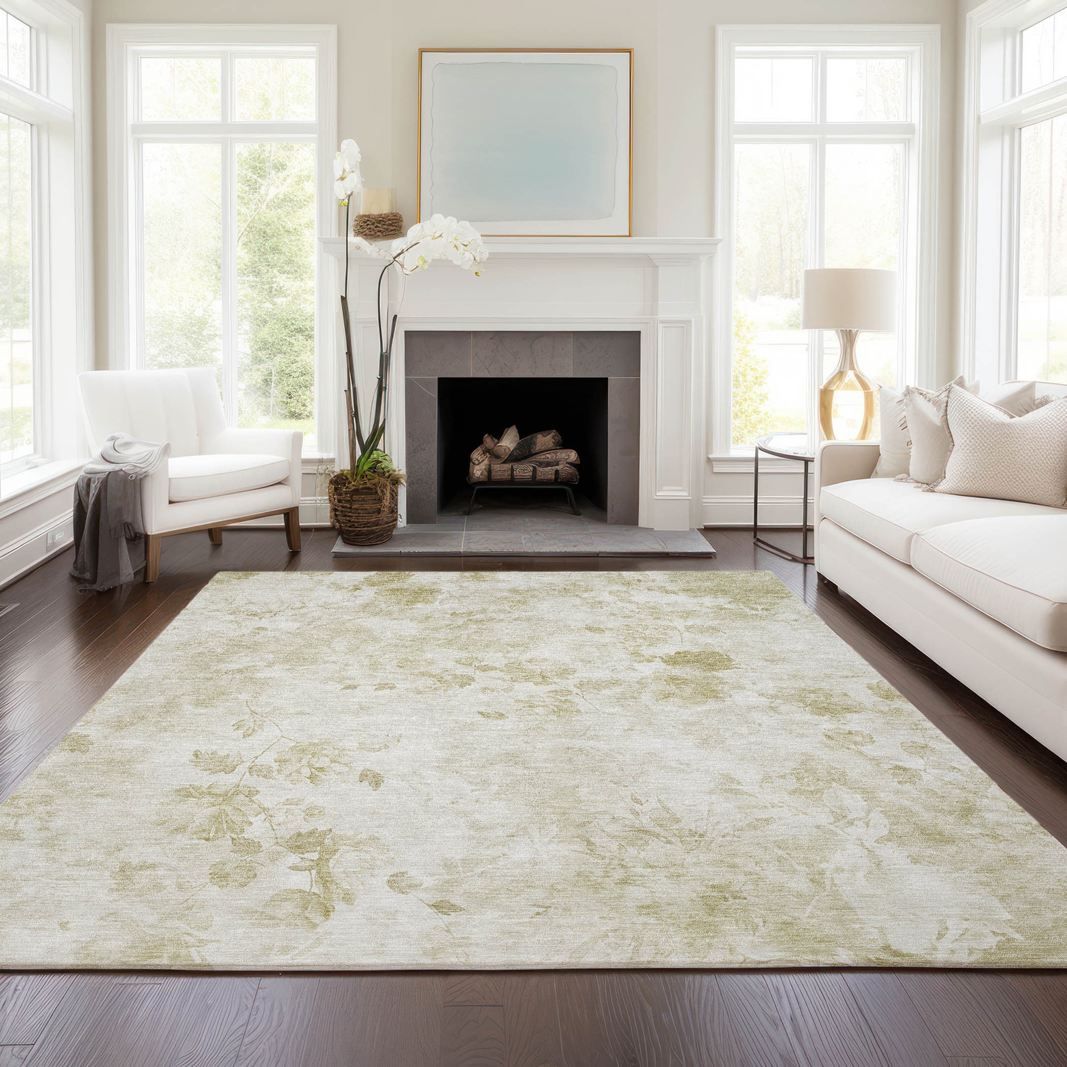 Addison Rugs ACN724KH10X14 Chantille ACN724KH 10 x 14 (ft) Polyester Khaki Rectangular Indoor/Outdoor Geometric Machine washable Area rug