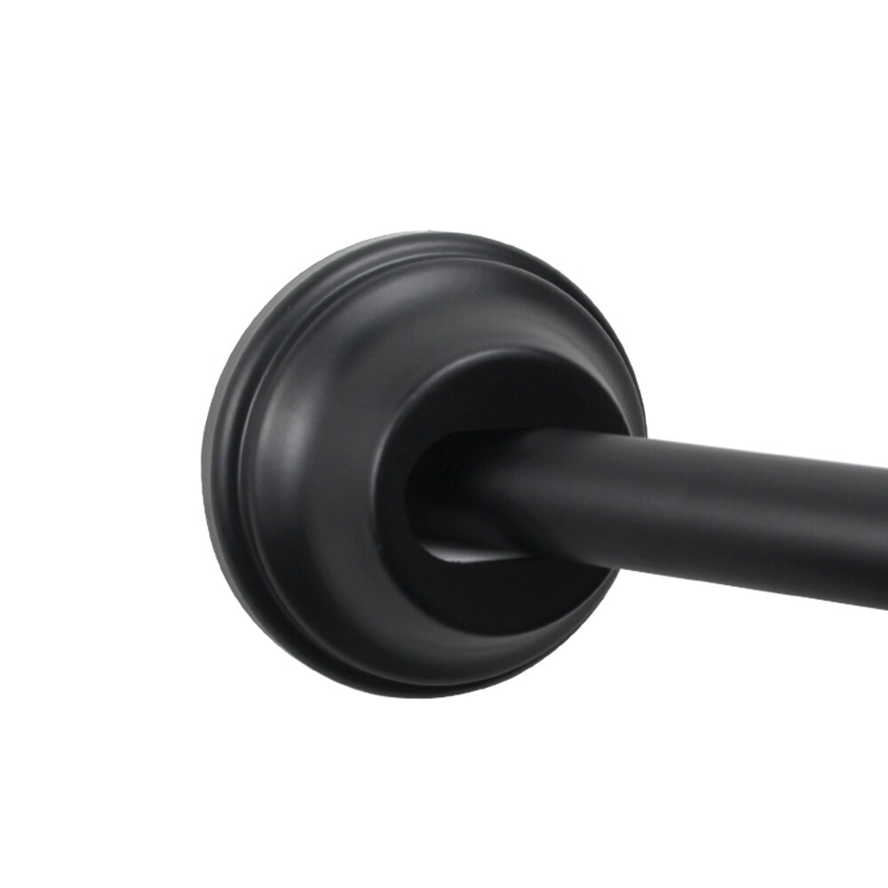 allen + roth 44-in to 72-in Matte Black Fixed or Tension Single Curve Adjustable Shower Curtain Rod