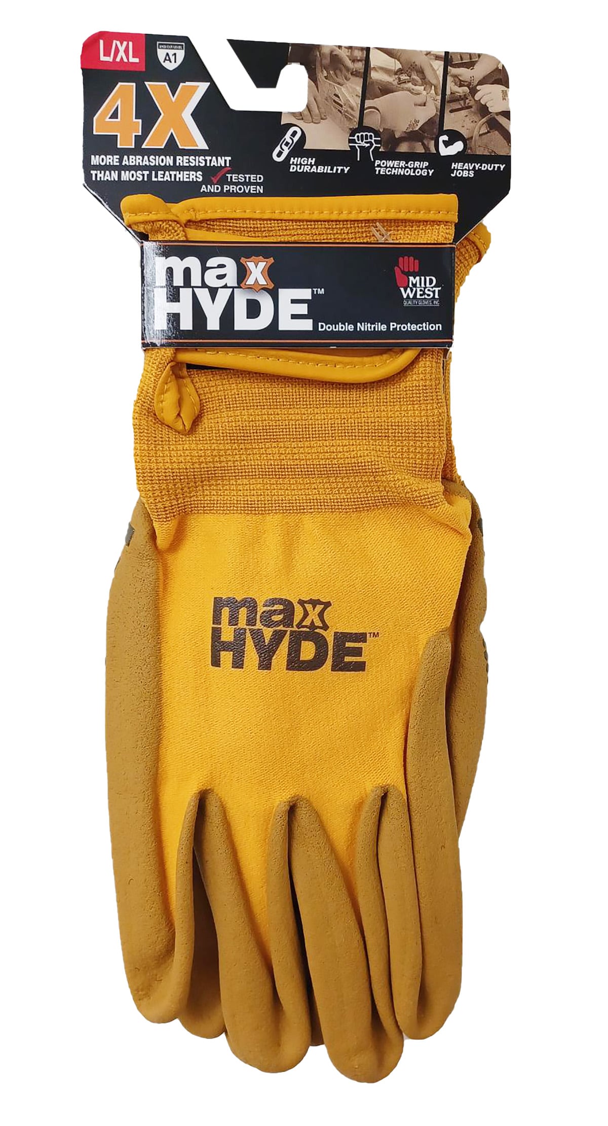 MidWest Gloves & Gear, Unisex, 6 Pack Max Grip™ Hi-Viz Yellow