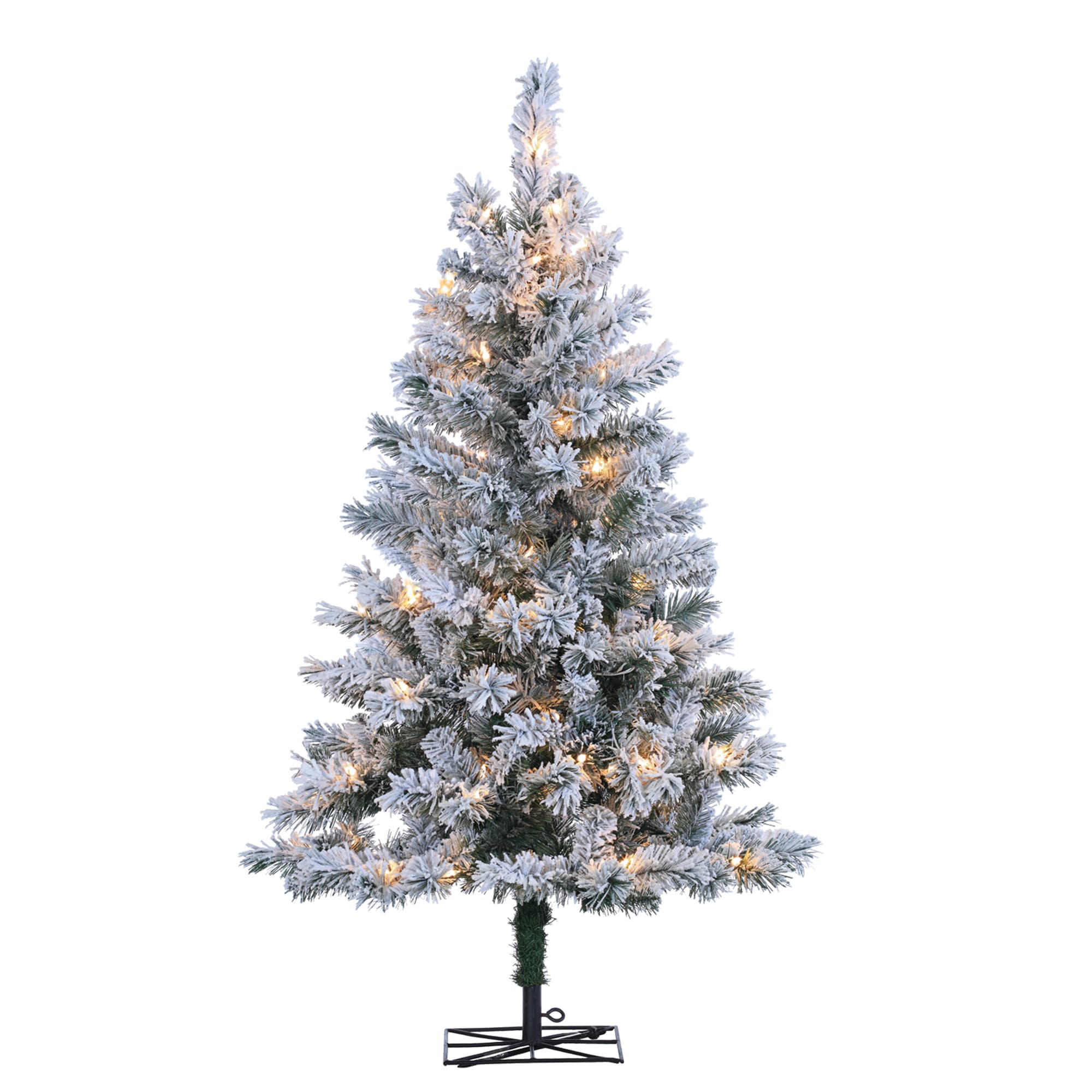 Sterling Tree Company 1484-40CF 4-ft Colorado Spruce Pre-lit Flocked Artificial Christmas Tree with Incandescent Lights