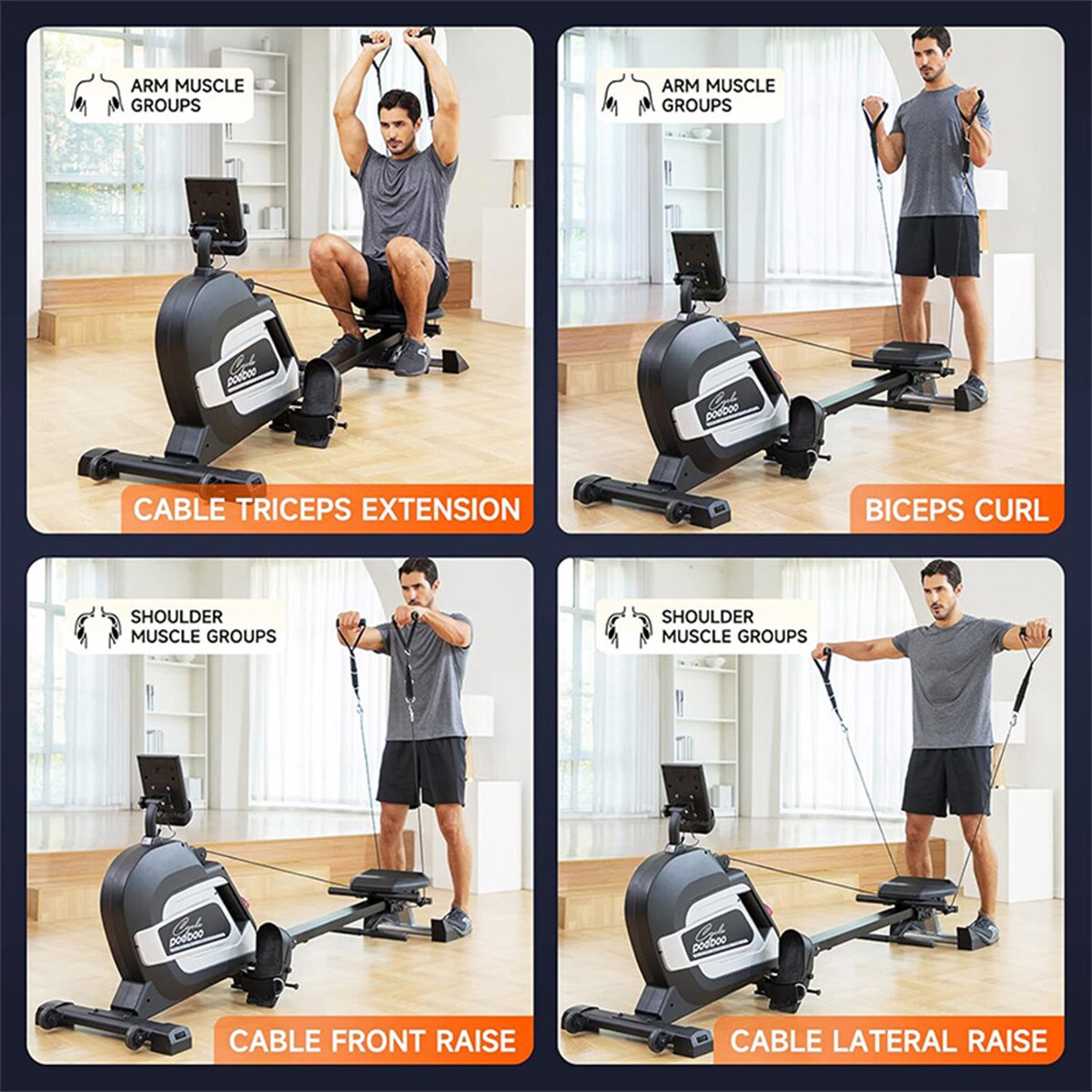 pooboo H01503 Rowing-Machines - View #7