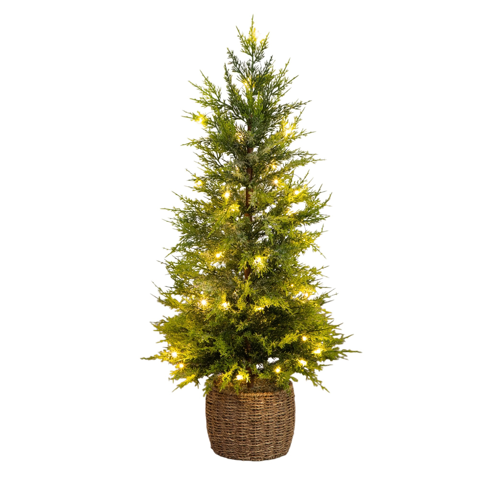 Nearly Natural 3-ft Cypress Pre-lit Artificial Christmas Tree with White LED Lights