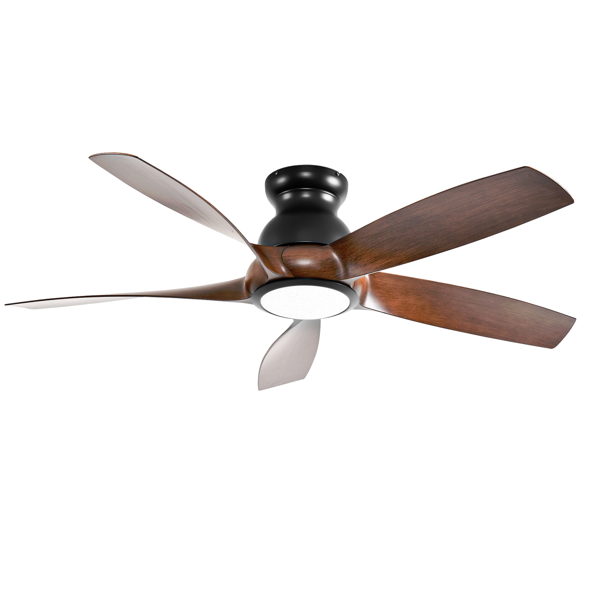 HyperDrop Cart 56-in Matte Black Wood ABS Ceiling Fan with Integrated LED Light Kit and Reversible Motor for Patio