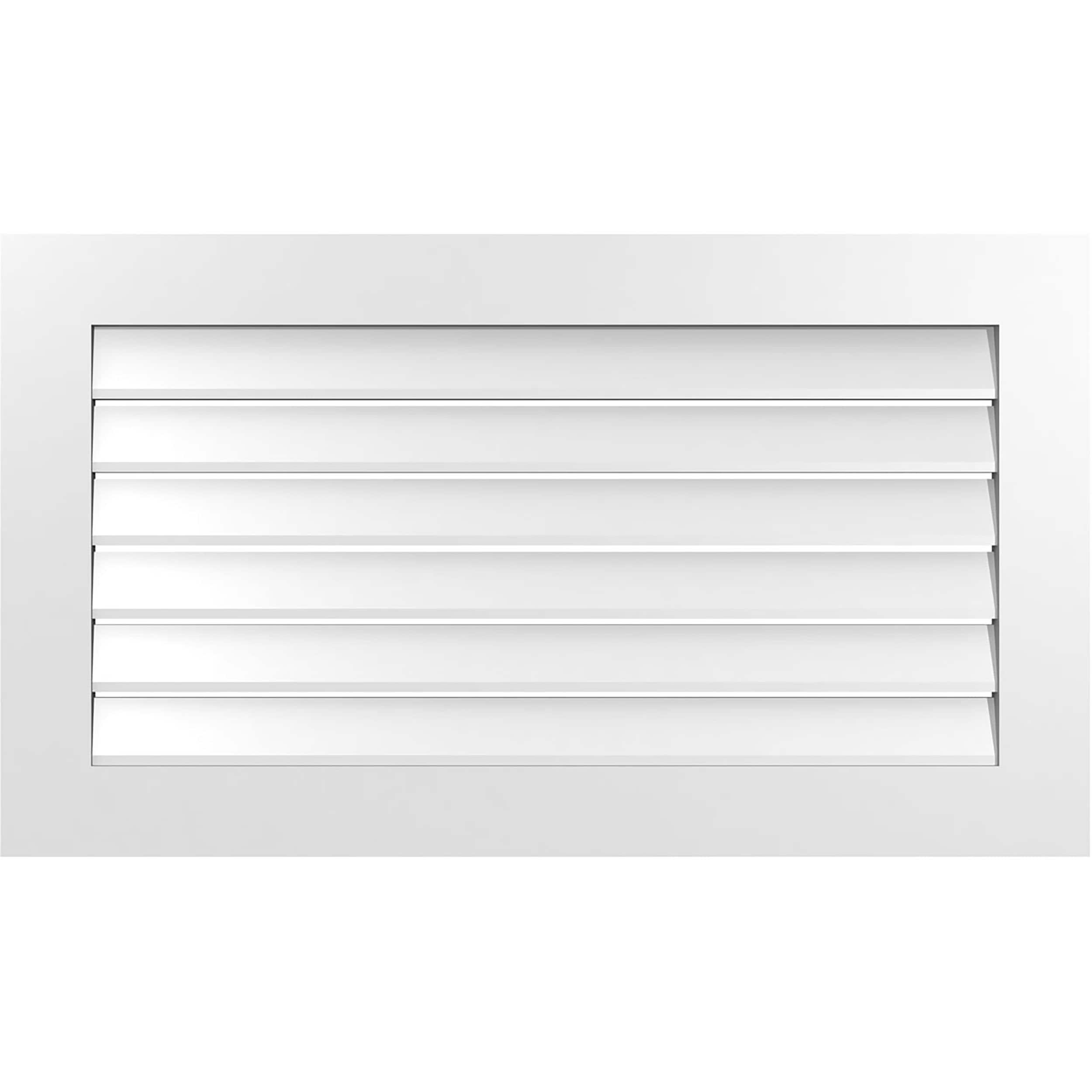 Ekena Millwork GVPVE42X2401SF 42-Inches x 24-Inches Off-white Rectangle PVC Gable Louver Vent