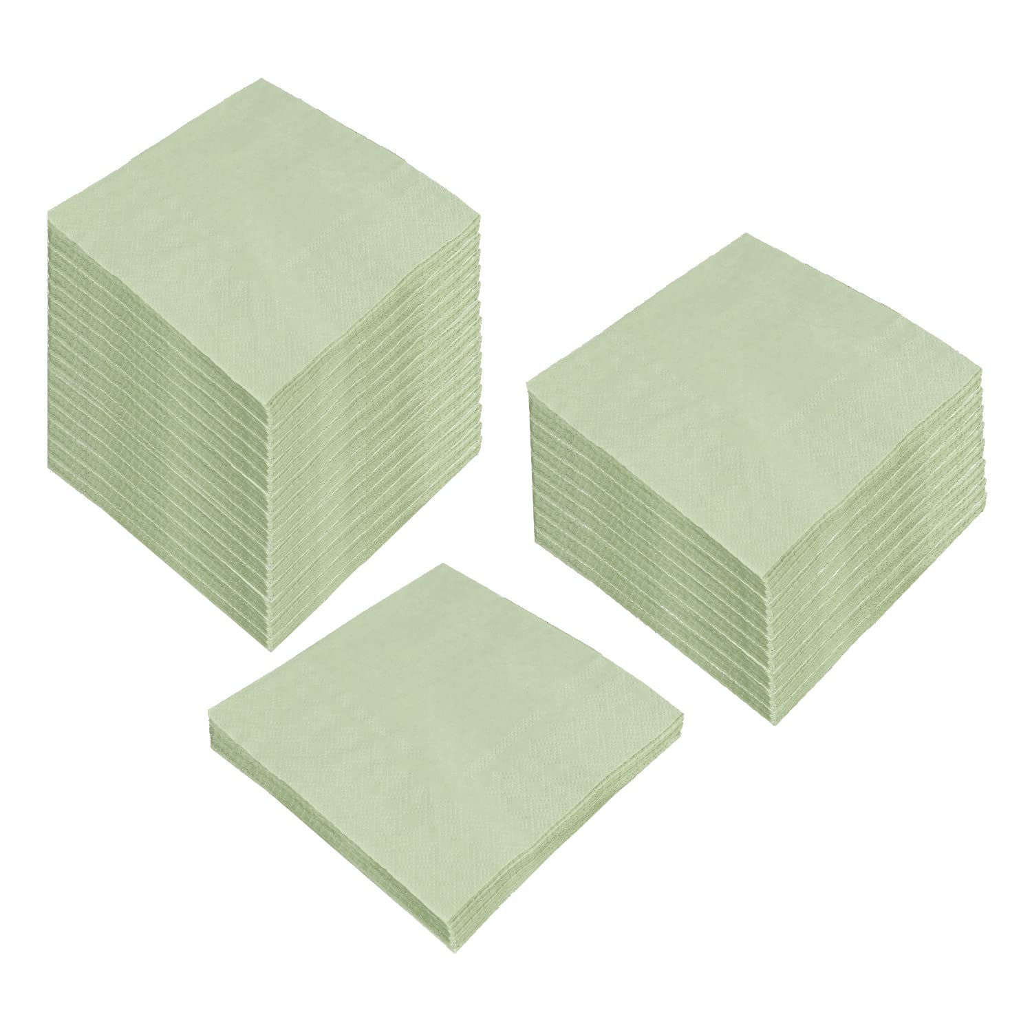 Aoibox  100 Pack Sage Green 2 Ply Cocktail Napkins 5 x 5 in Folded Disposable Dessert Beverage Napkins for Weddings