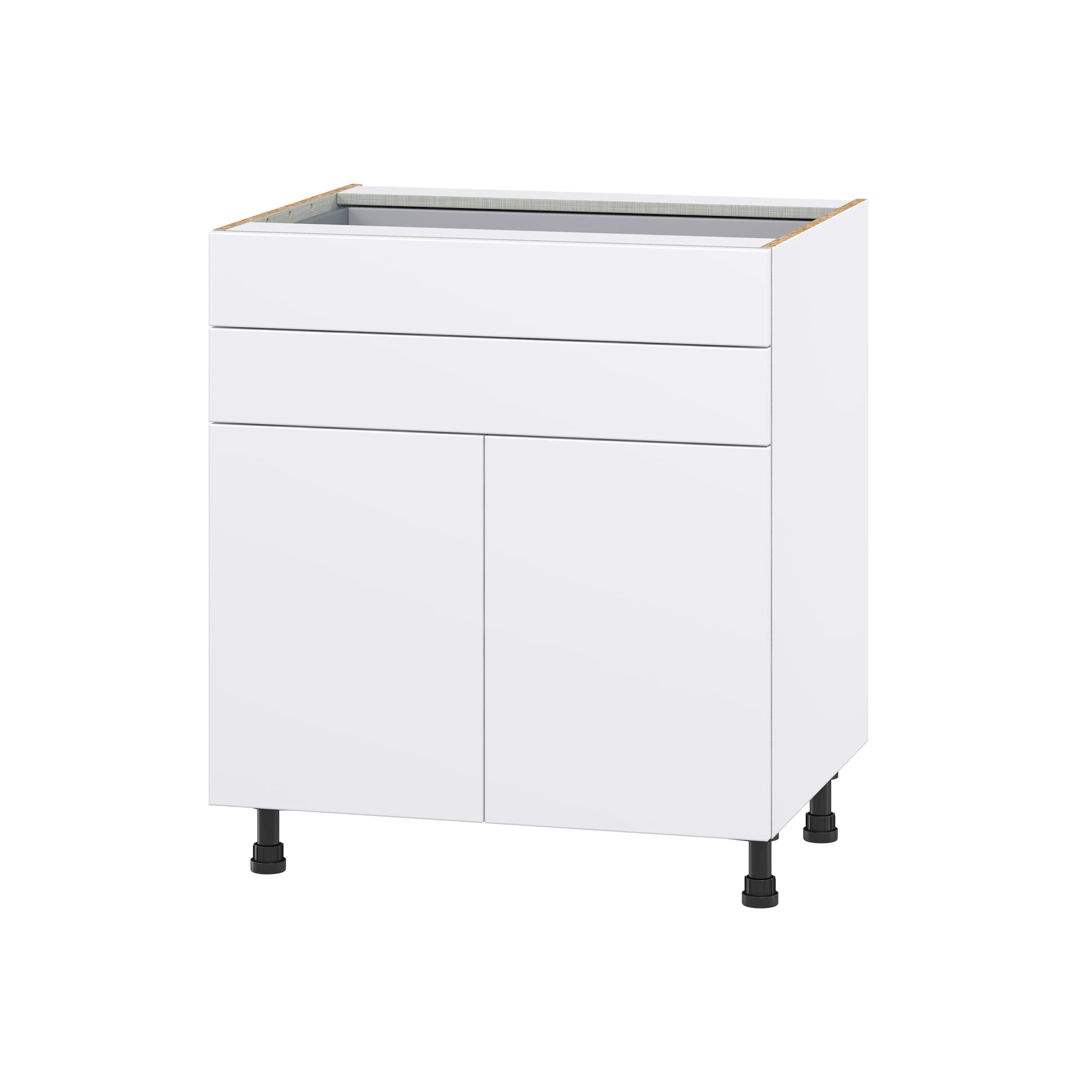 Hugo&Borg Lasalle 30-in W x 34.5-in H x 24-in D Bright White Slab 1-Drawer Base Fully Assembled Cabinet (Flat Panel Slab Style)