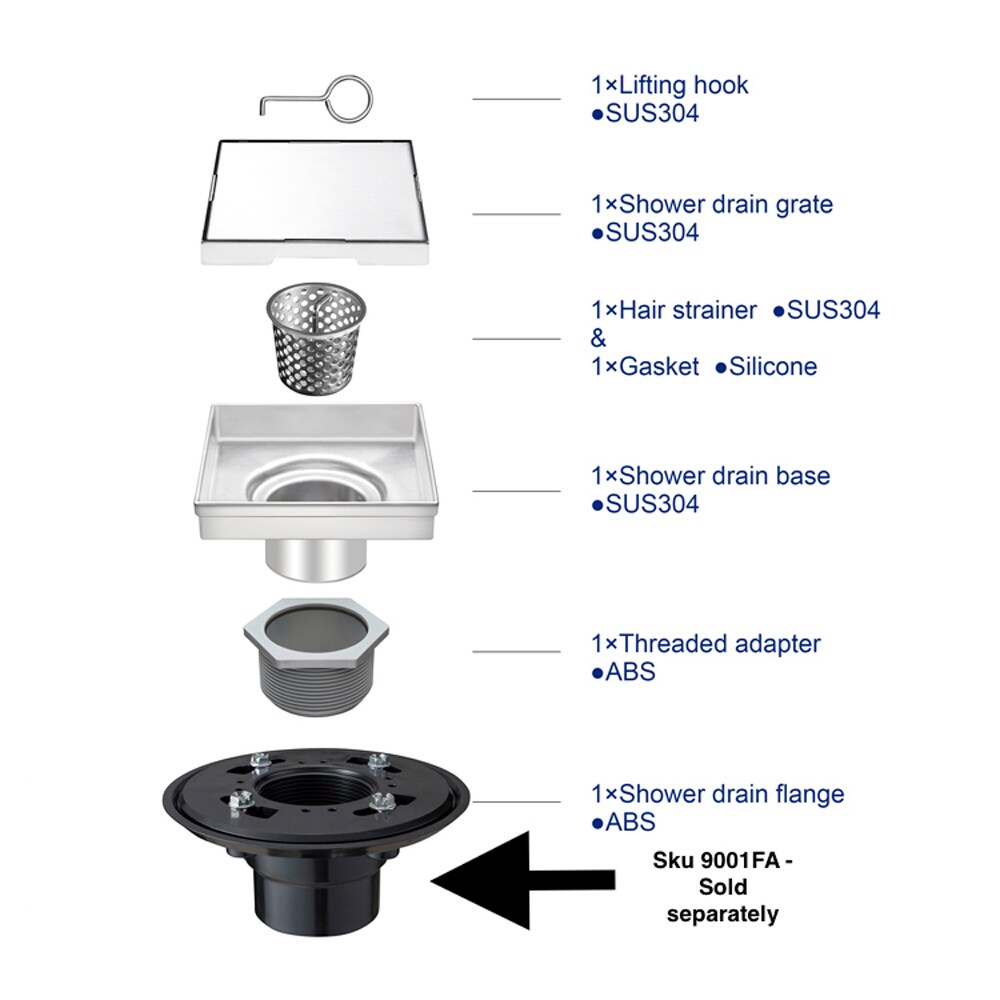 ELEGANTE DRAIN COLLECTION KD01A122-4-RG Drains-Flanges - View #5