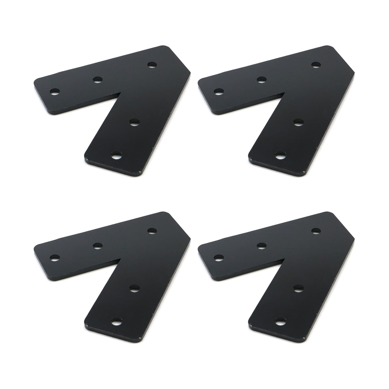 Ahfiwaso  45 Degree Angle Flat Bracket with Holes 3.94 by 3.94in Carbon Steel Right Angle Corner Brace Black 4 Pieces durable home and garden