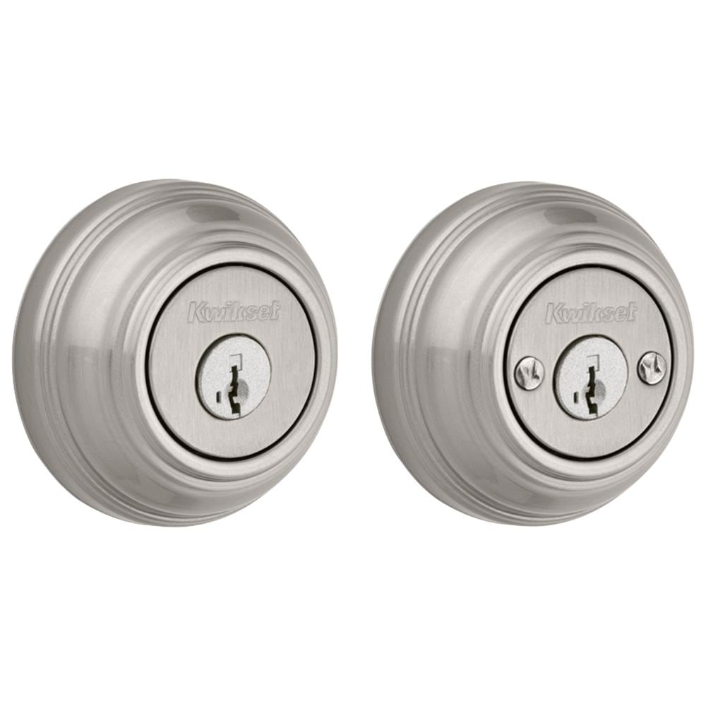 Kwikset Signature Series 985 Satin Nickel Double Cylinder Deadbolt with  SmartKey at