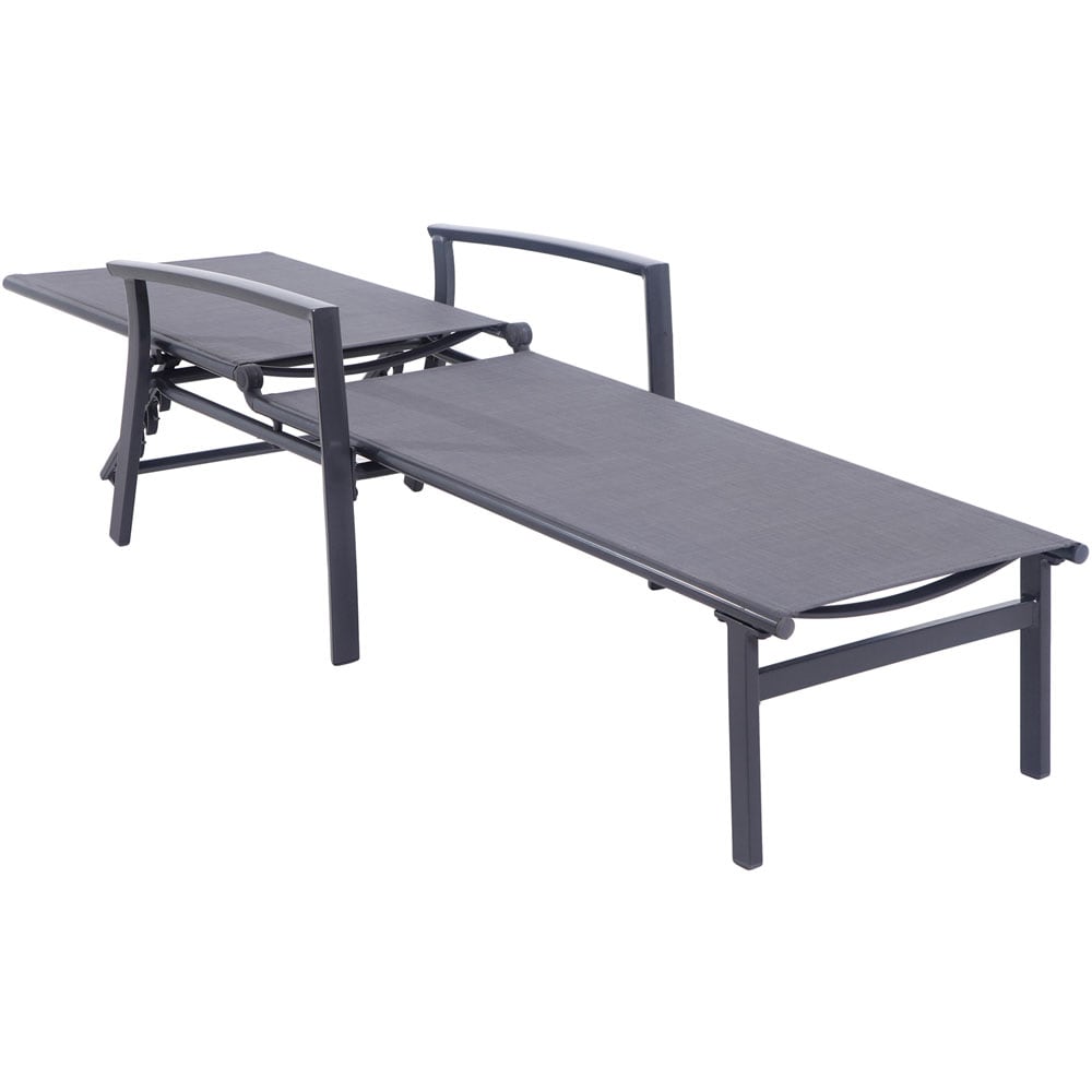 Naples Gray Aluminum Outdoor Chaise Lounge with Adjustable Backrest