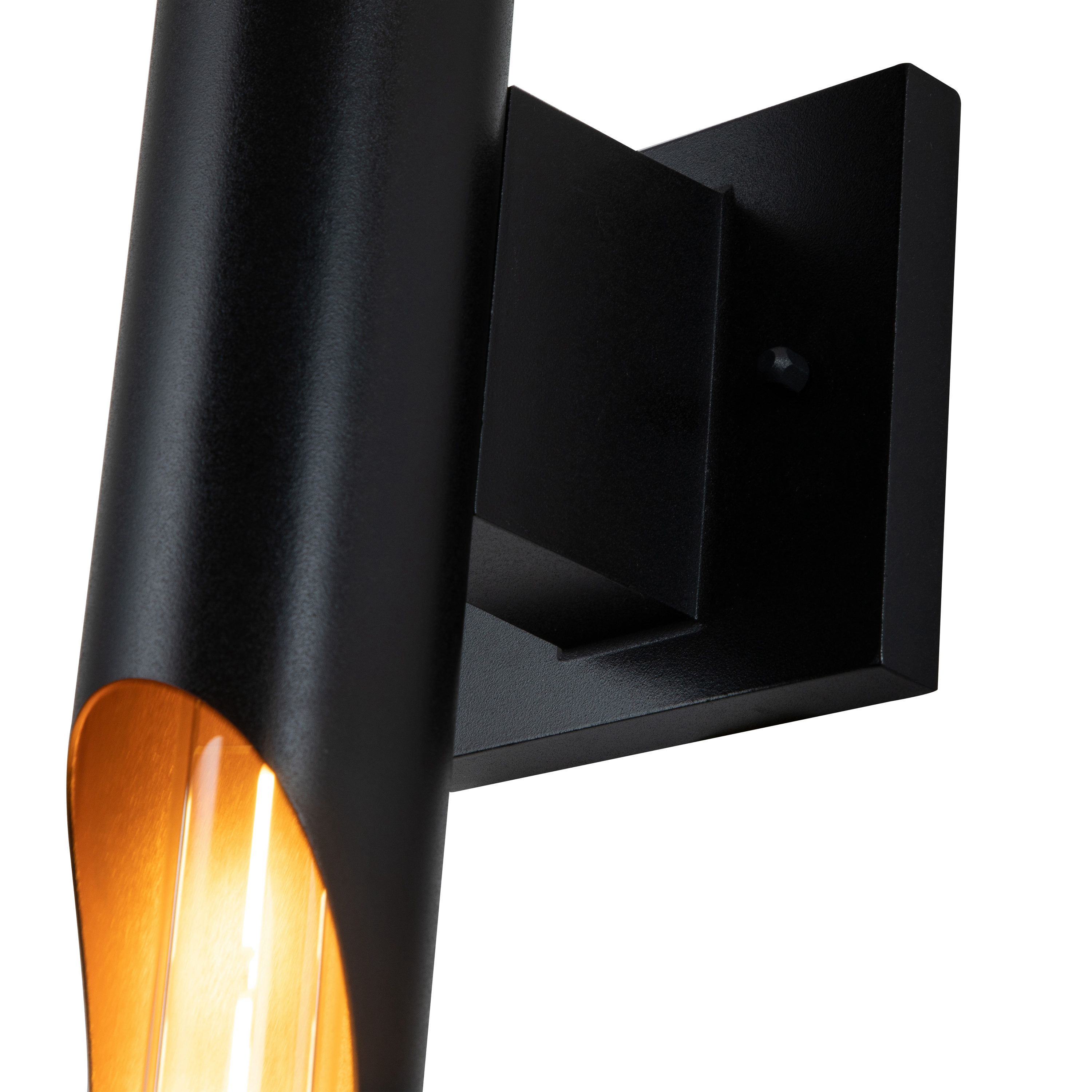 Elegant Matte Black and Gold Die-Cast Aluminum Wall Sconce