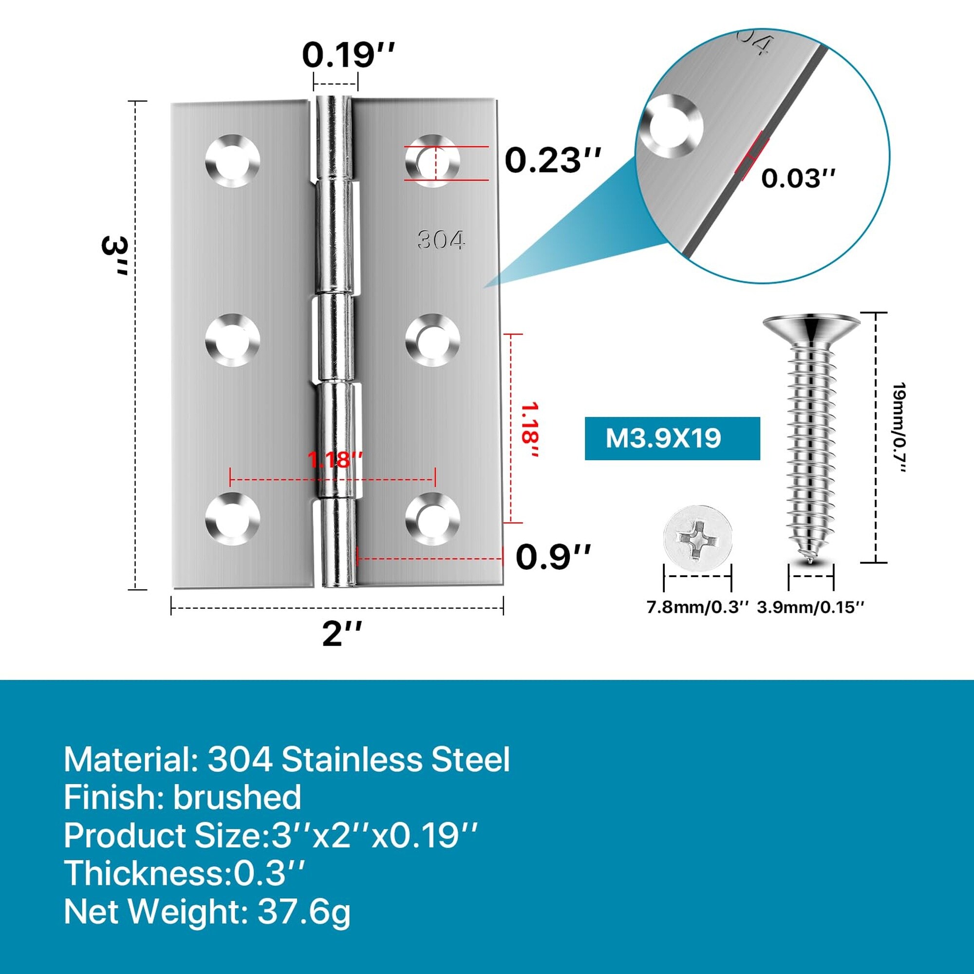 Numhew NHBEN539033 Entry-Door-Hinges - View #3