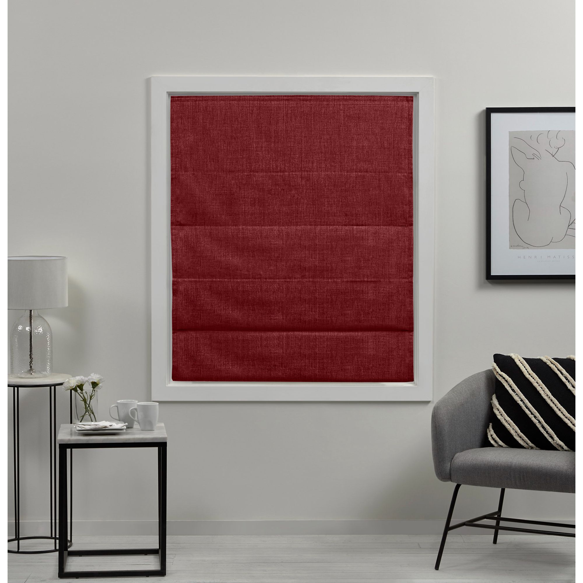 Exclusive Home 34-in x 64-in Red Blackout Cordless in the Window Shades at Lowes.com
