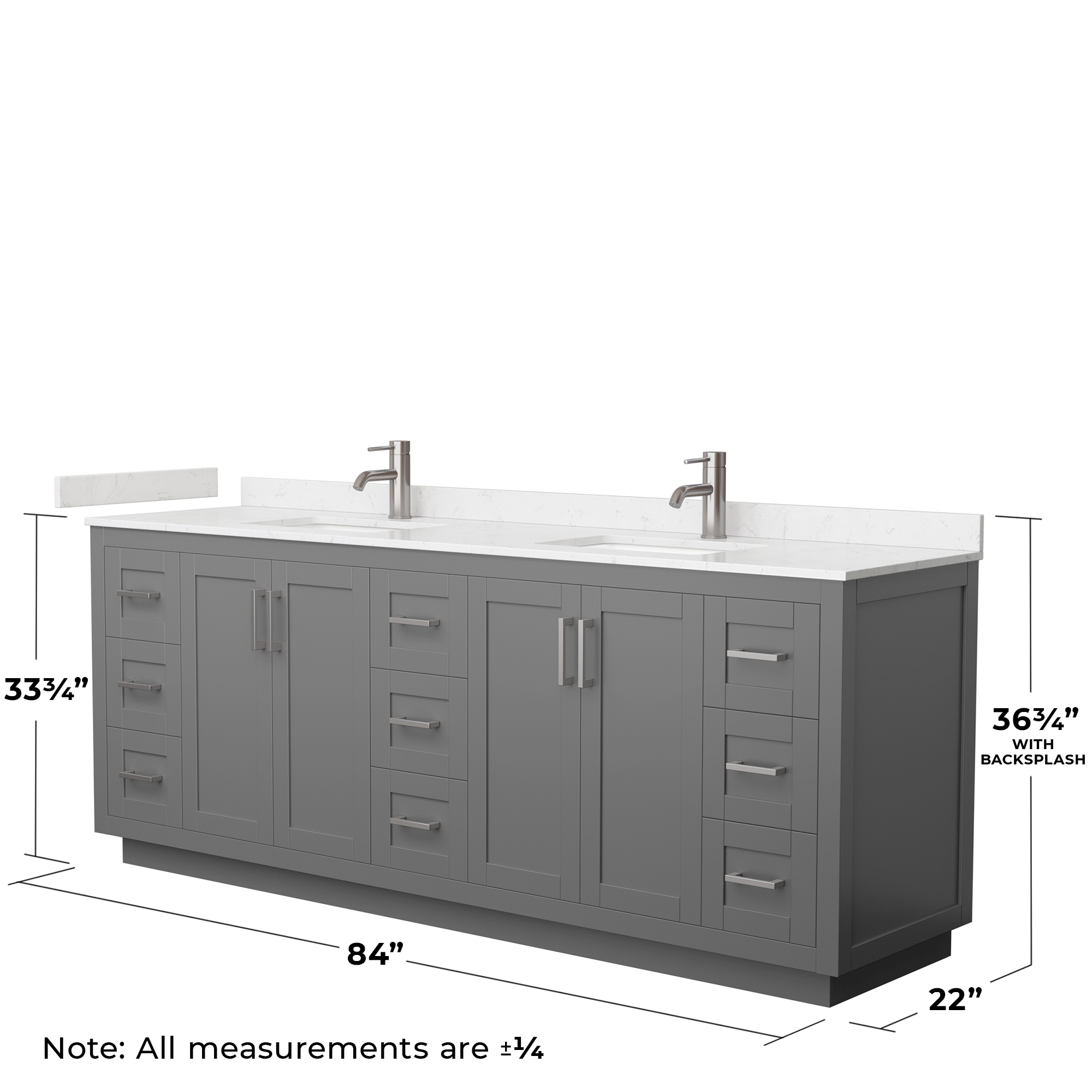 Wyndham Collection WCF292984DKGC2UNSM70 Bath-Vanity-Combo - View #6