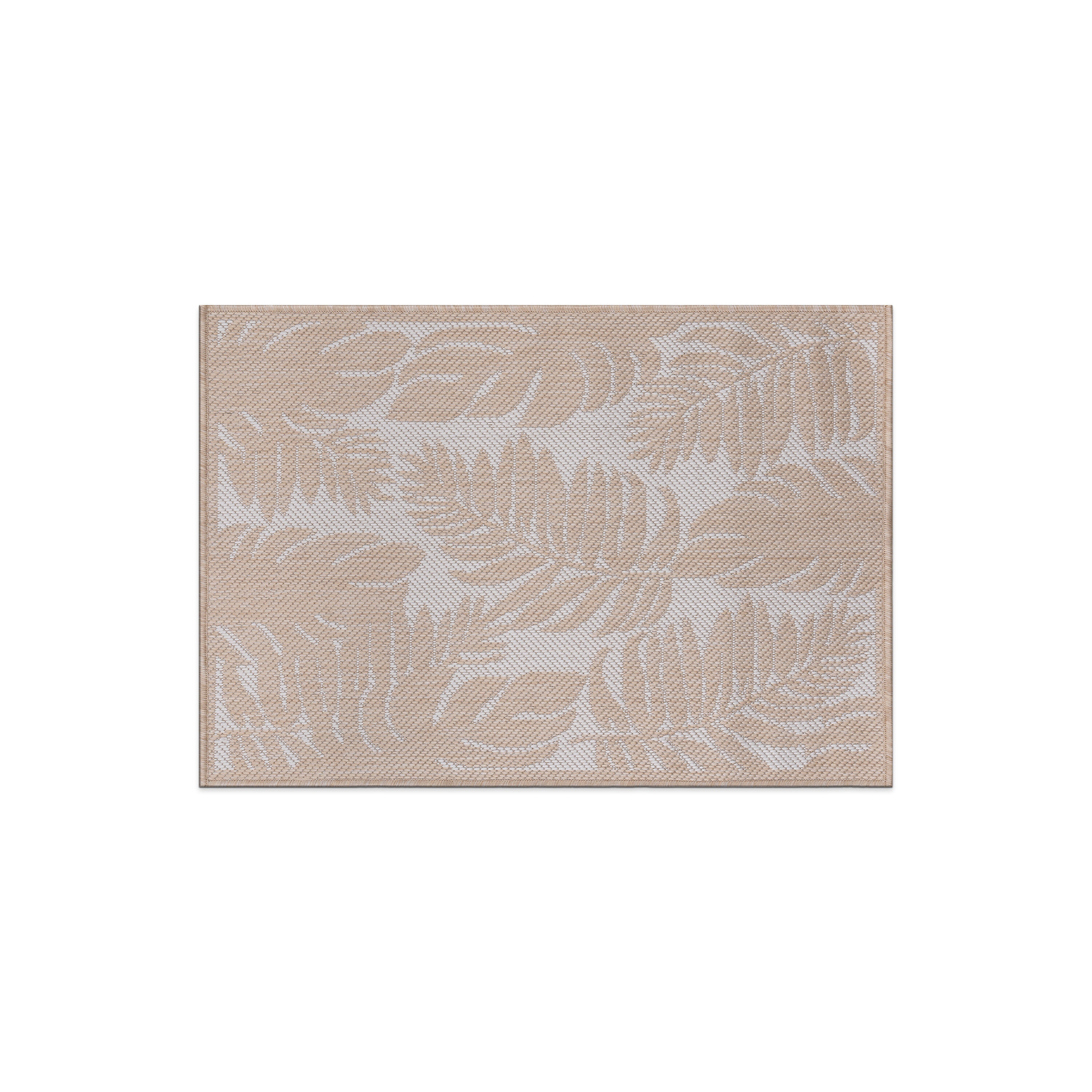 World Rug Gallery 113NATURAL2X3 Summer 2 x 3 (ft) Loomed Polypropylene Natural Rectangular Indoor/Outdoor Floral/Botanical Tropical Area rug